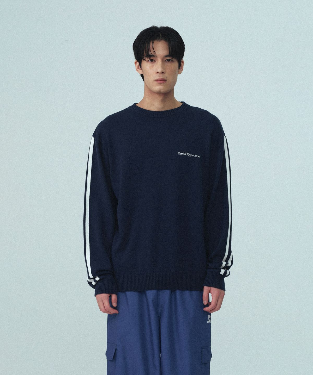 레스트앤레크레이션(REST&RECREATION) COLORATION CREW NECK KNIT - NAVY