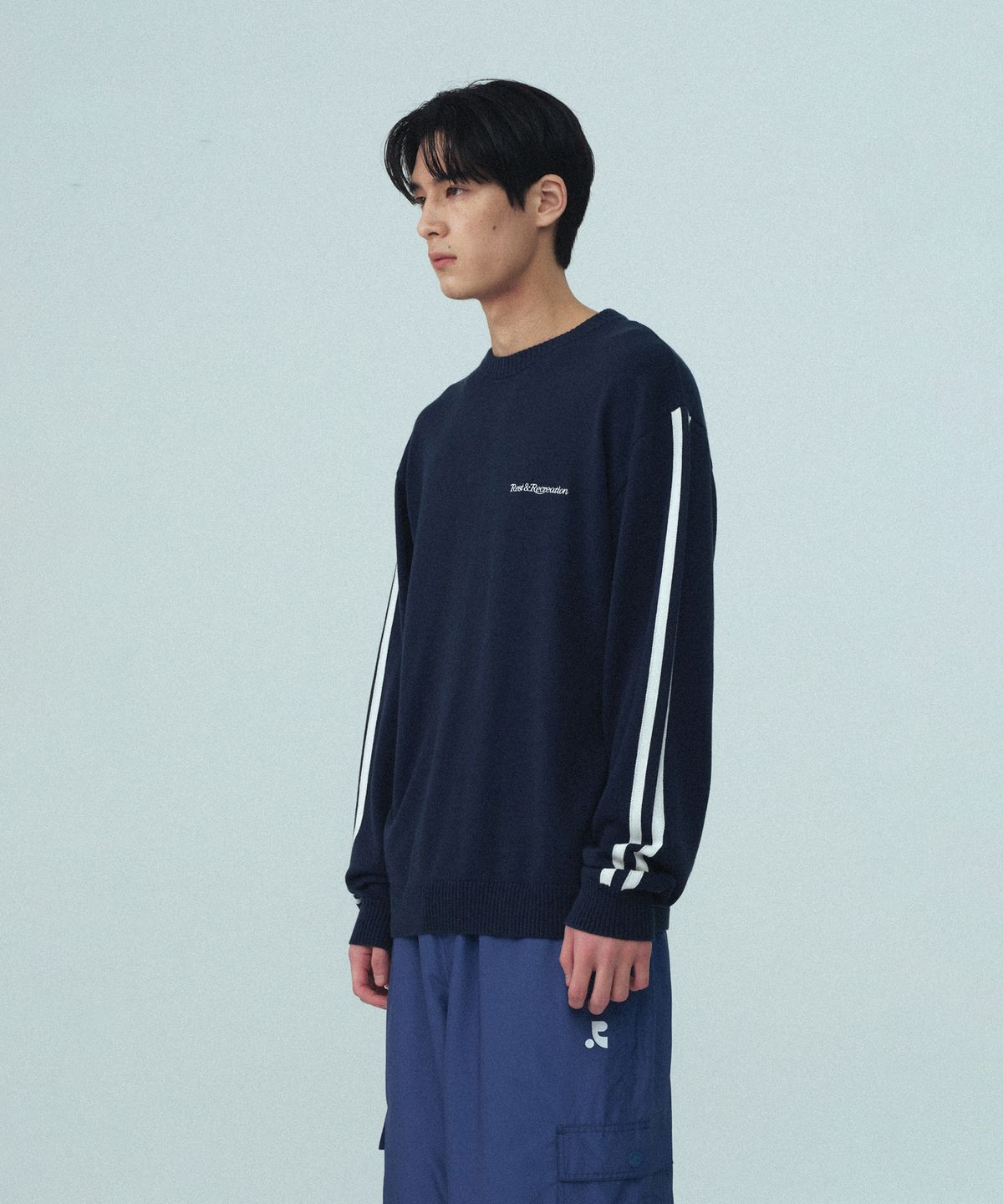 레스트앤레크레이션(REST&RECREATION) COLORATION CREW NECK KNIT - NAVY