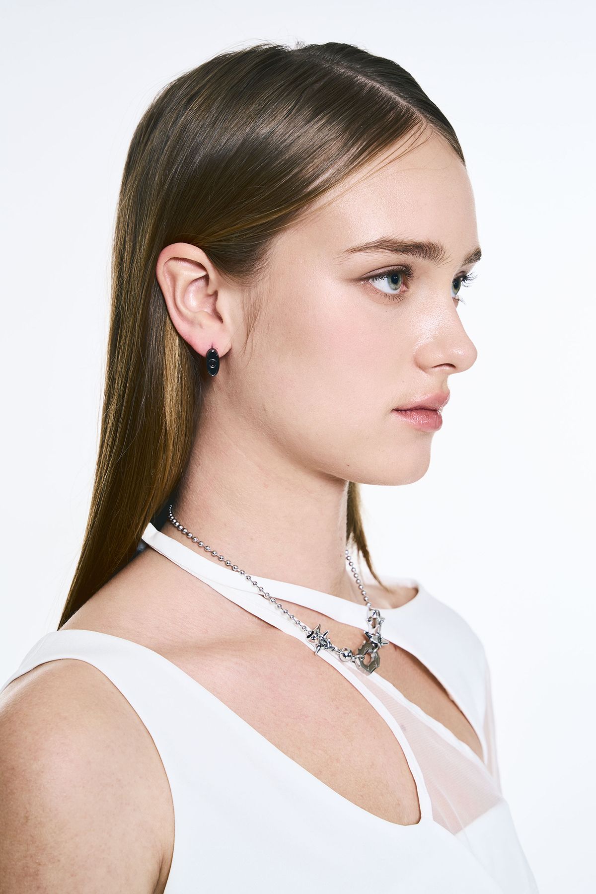 센티멍(SENTIMENTS) NO.578 [BLACK] ROUND KEY HOLE EARRING