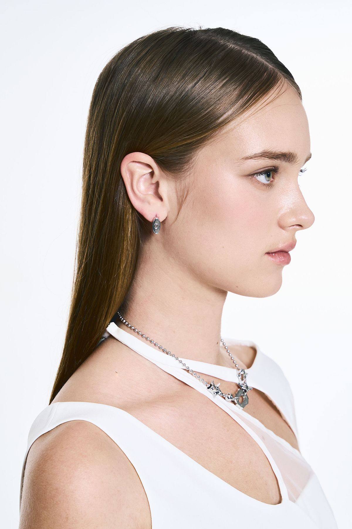 센티멍(SENTIMENTS) NO.578 [SILVER] ROUND KEY HOLE EARRING