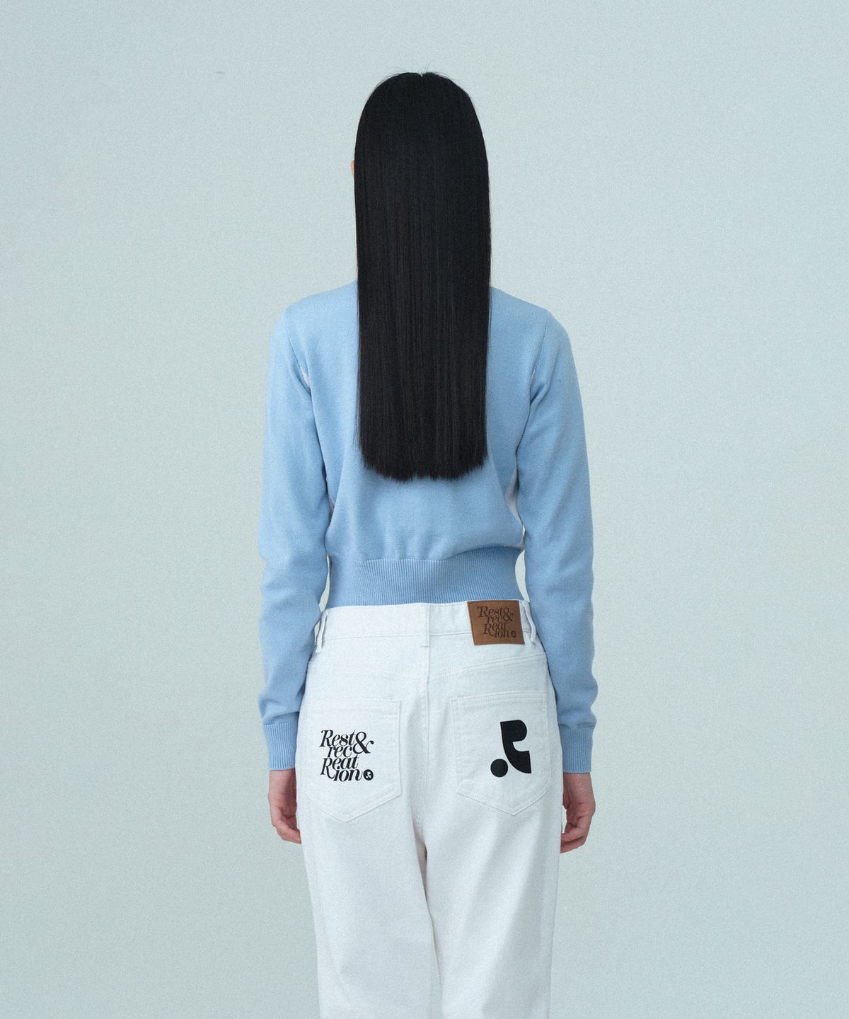 레스트앤레크레이션(REST&RECREATION) ROUND NECK KNIT ZIP-UP - SKY BLUE