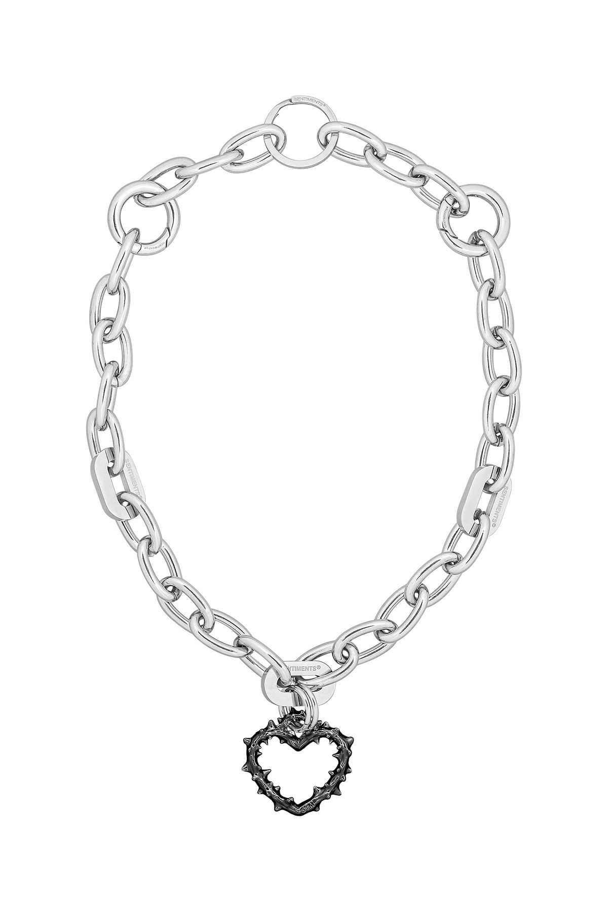 센티멍(SENTIMENTS) NO.608 [BLACK] SPIKY HEART NECKLACE