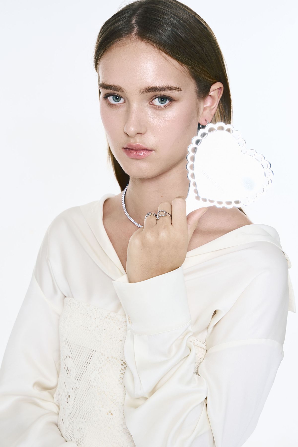 센티멍(SENTIMENTS) NO.605 [SILVER] HEART HAND MIRROR