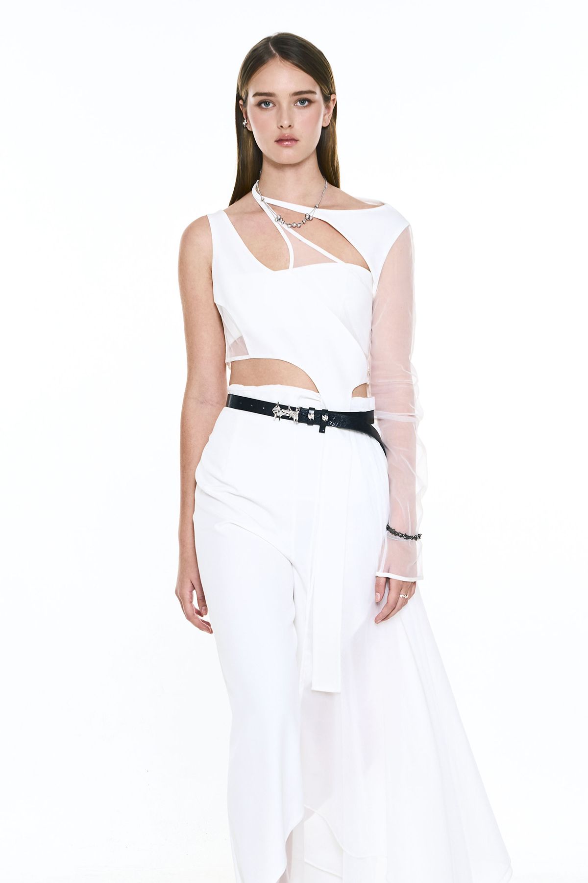 센티멍(SENTIMENTS) NO.623 [SILVER] SPIKY BUCKLE LEATHER BELT