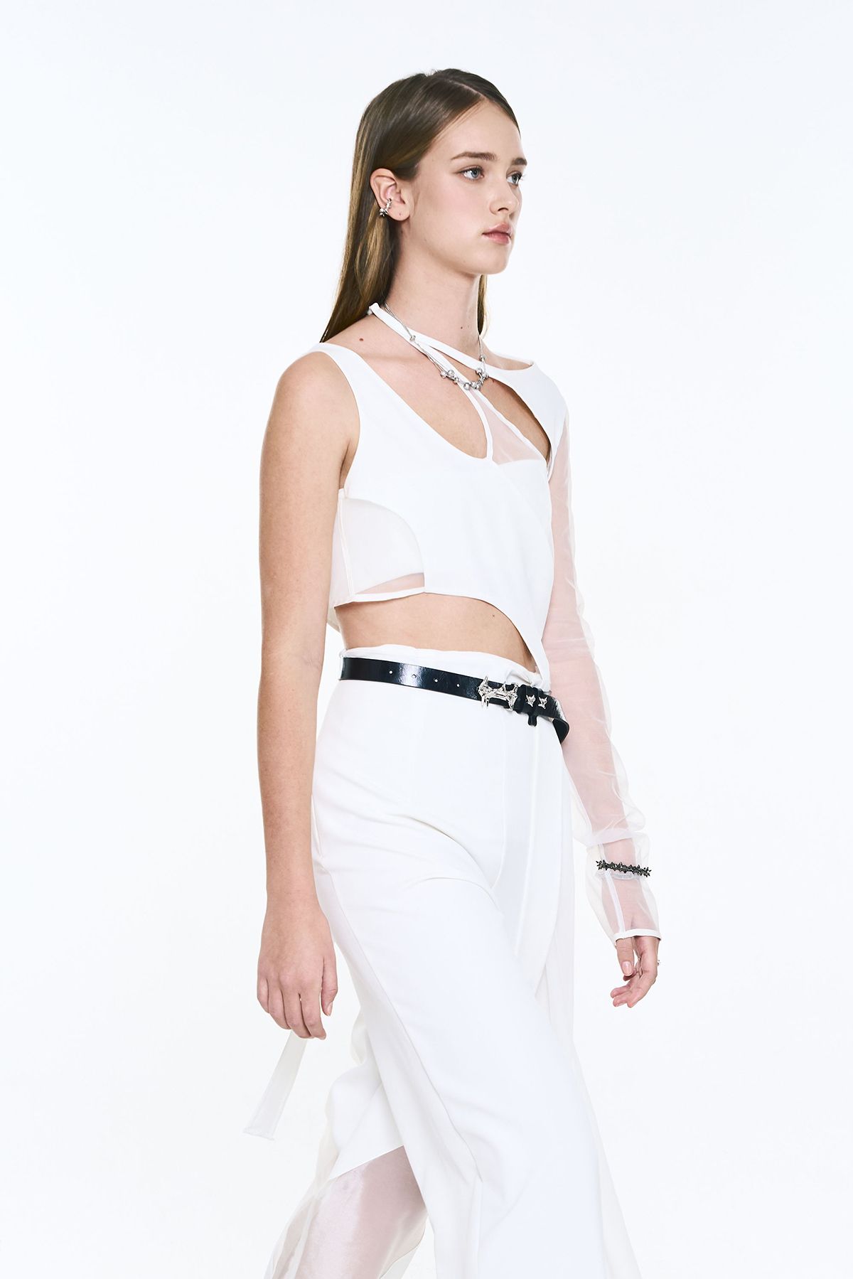 센티멍(SENTIMENTS) NO.623 [SILVER] SPIKY BUCKLE LEATHER BELT