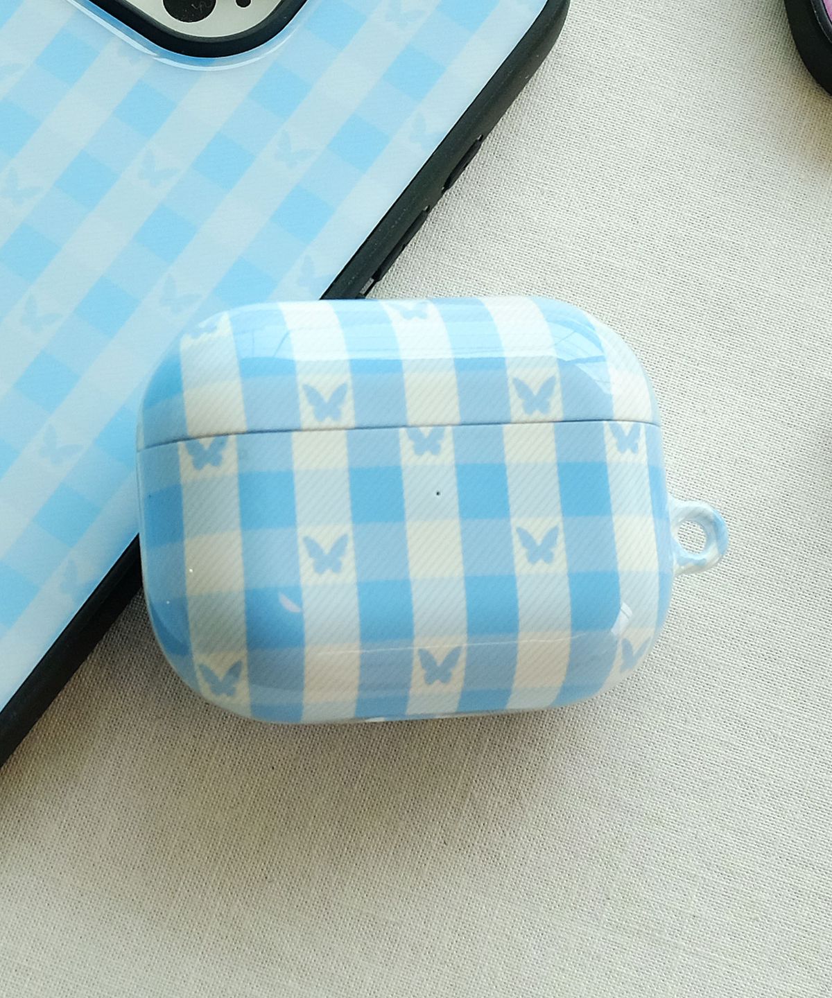 벌룬프렌즈(BALLOON FRIENDS) 체크 버터플라이 하드 에어팟 케이스