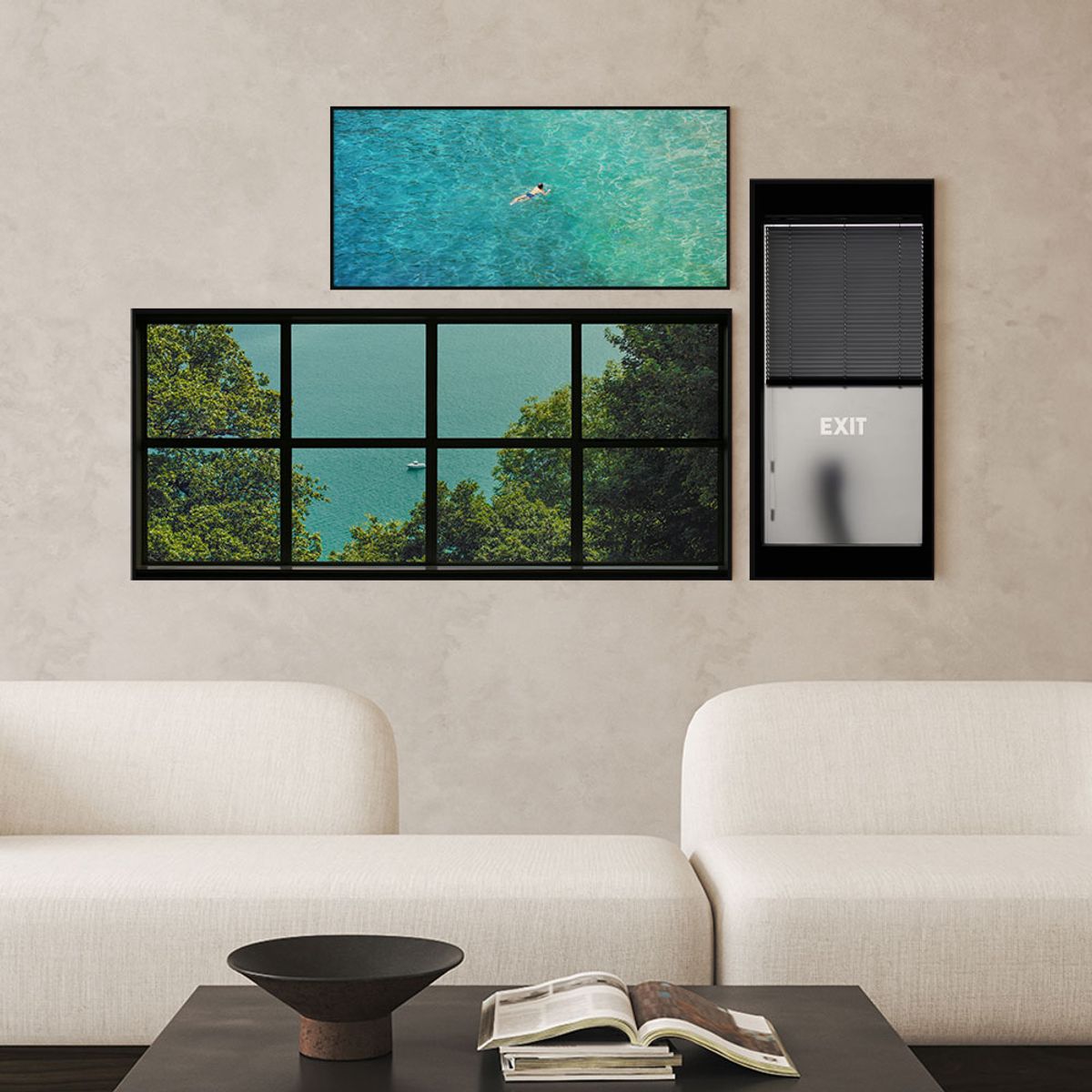인메이블(INMABLE) 와이드 포스터 액자 대형 인테리어 소품 Deep Blue Calm