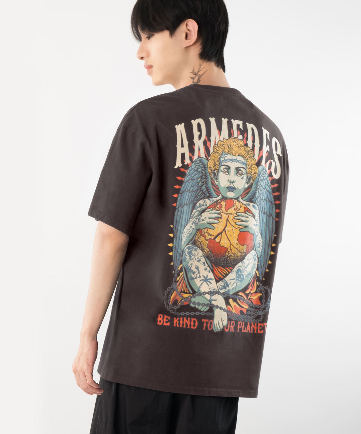 아르메데스(ARMEDES) 면 16수 오버핏 아트그래픽 반팔티셔츠 (1024)