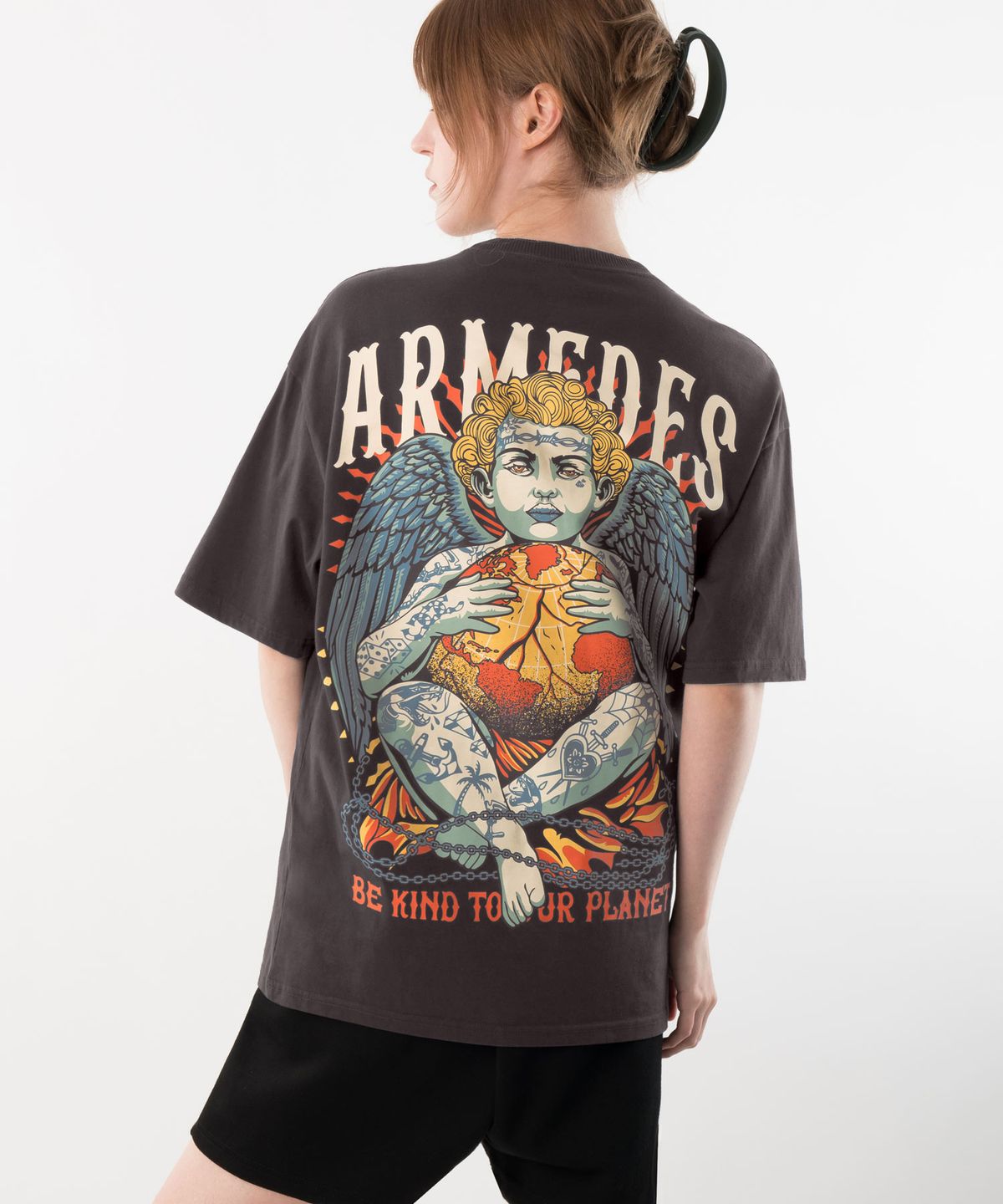 아르메데스(ARMEDES) 면 16수 오버핏 아트그래픽 반팔티셔츠 (1024)