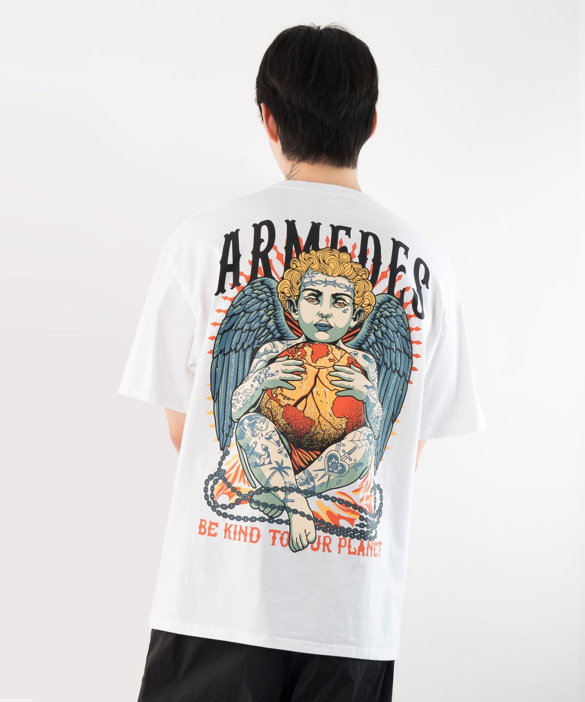 아르메데스(ARMEDES) 면 16수 오버핏 아트그래픽 반팔티셔츠 (1024)