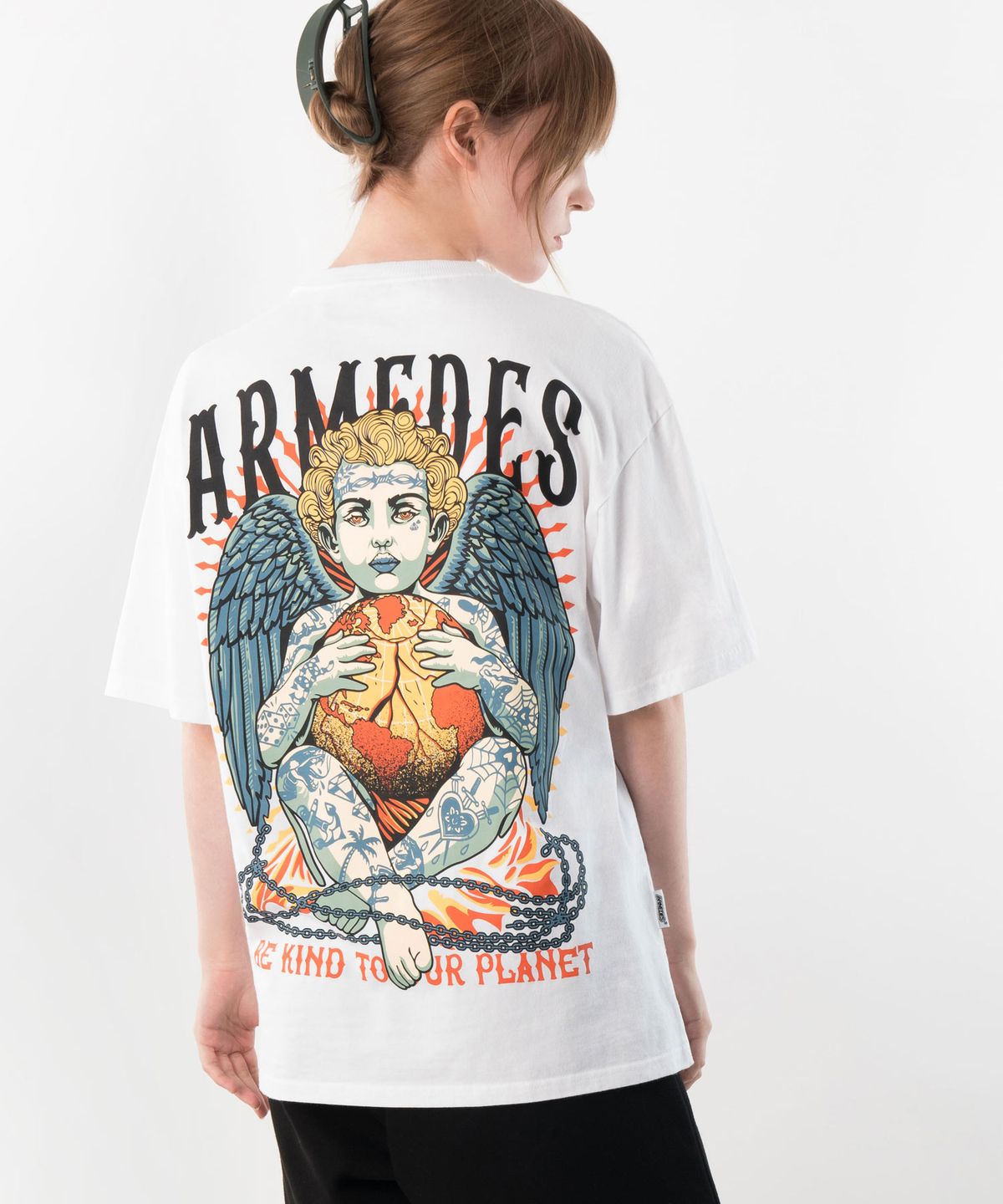 아르메데스(ARMEDES) 면 16수 오버핏 아트그래픽 반팔티셔츠 (1024)