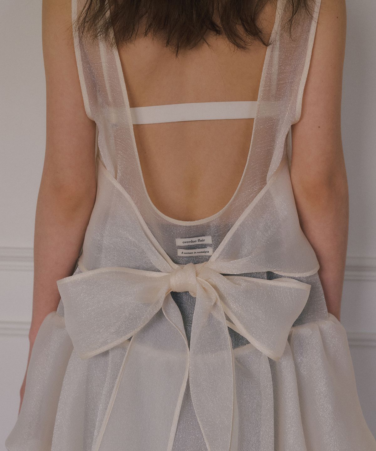 오버듀플레어(OVERDUEFLAIR) ORGANZA BALLOON MINI DRESS_CREAM