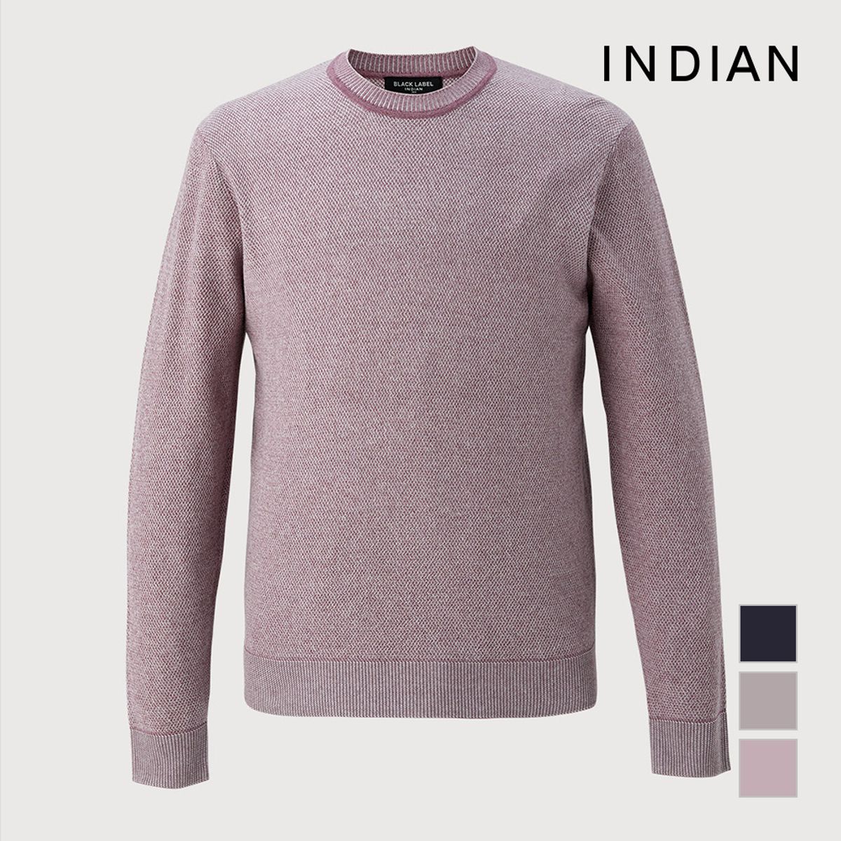 인디안(INDIAN) 남성 솔리드라운드넥 니트_MIVBRYS1261