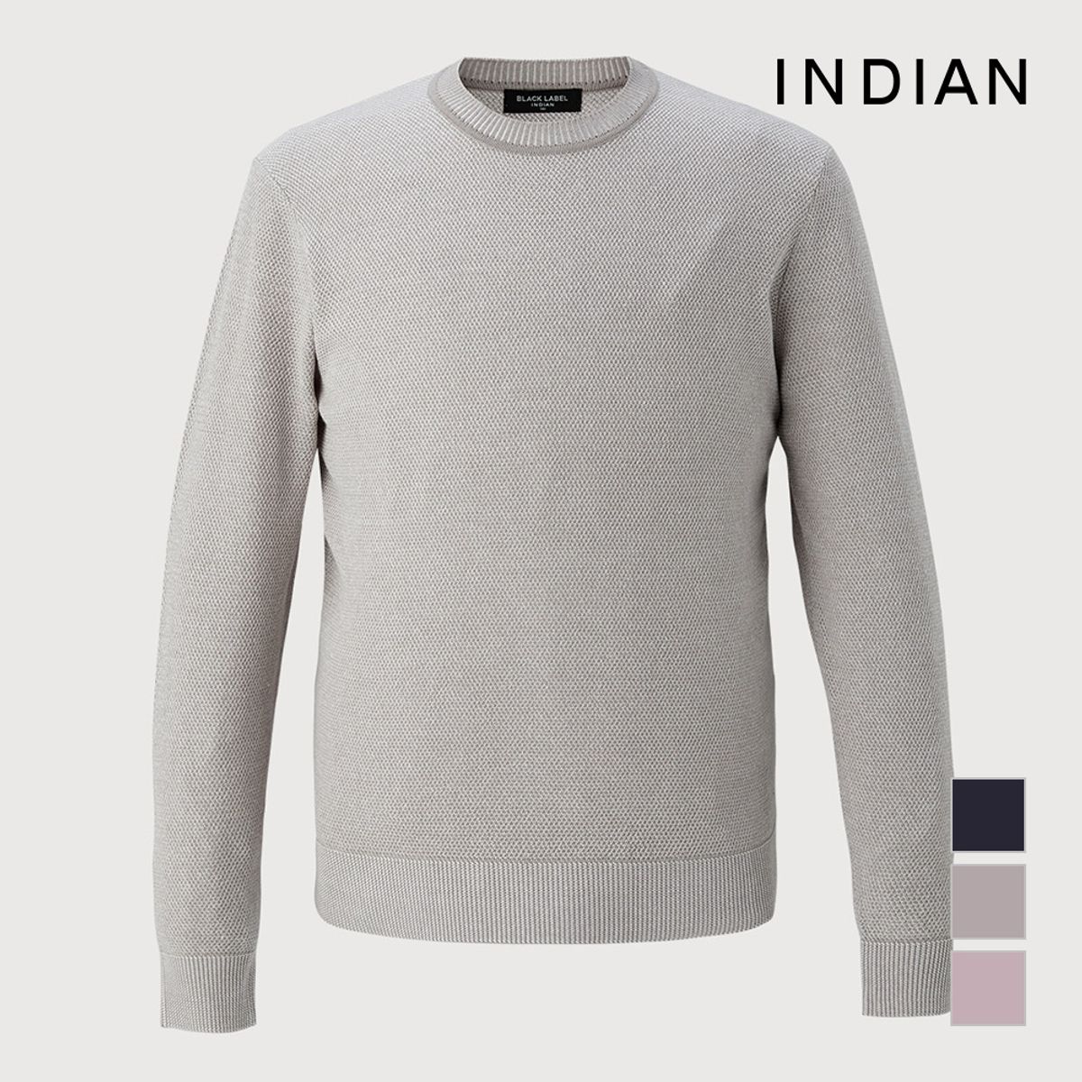 인디안(INDIAN) 남성 솔리드라운드넥 니트_MIVBRYS1261
