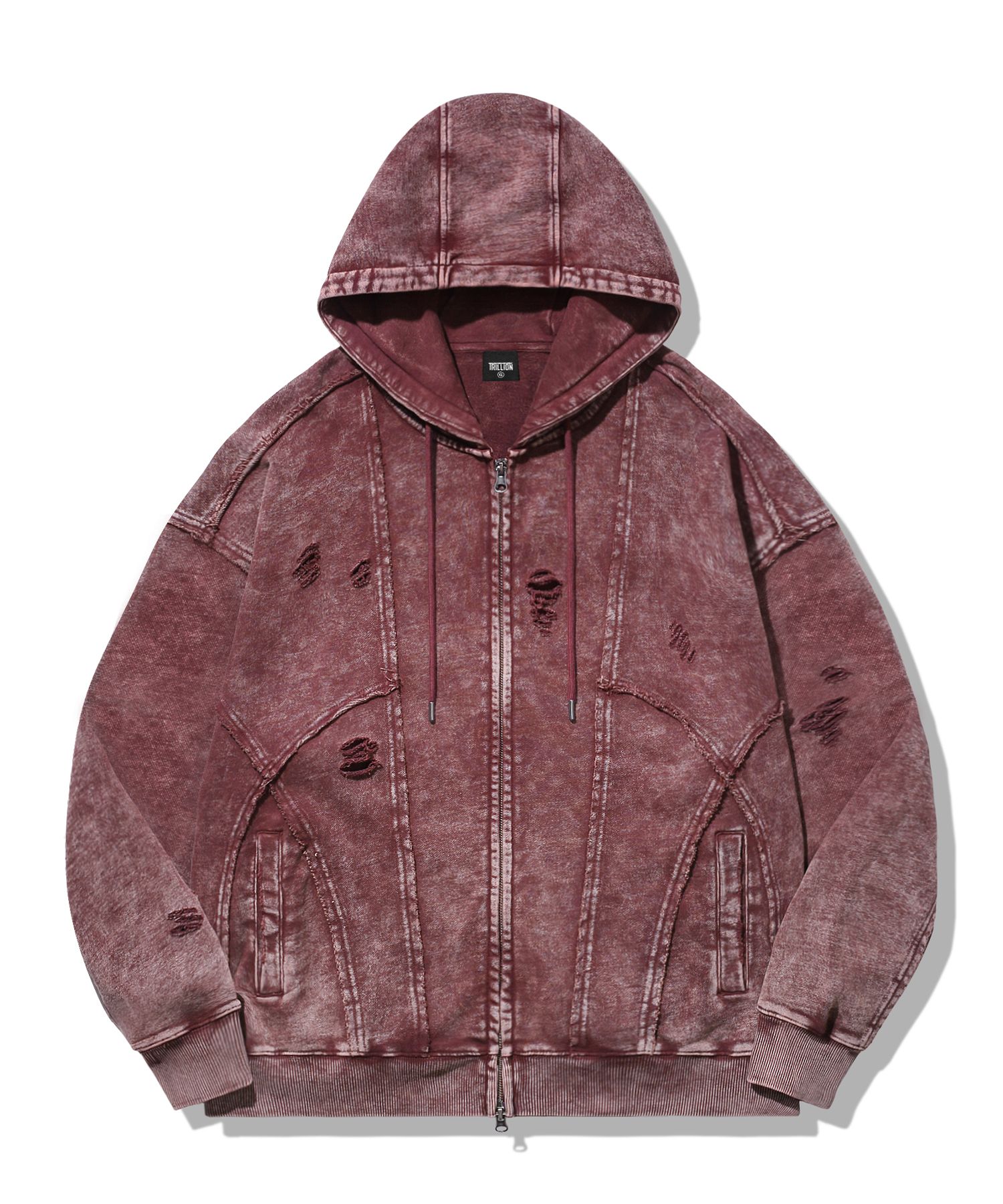 パーカー・フーディ TRILLION Overfit destroyed pigment hood zip up 5JH480 MUSINSA | TRILLION Overfit Destroyed Pigment Hooded Zip-Up