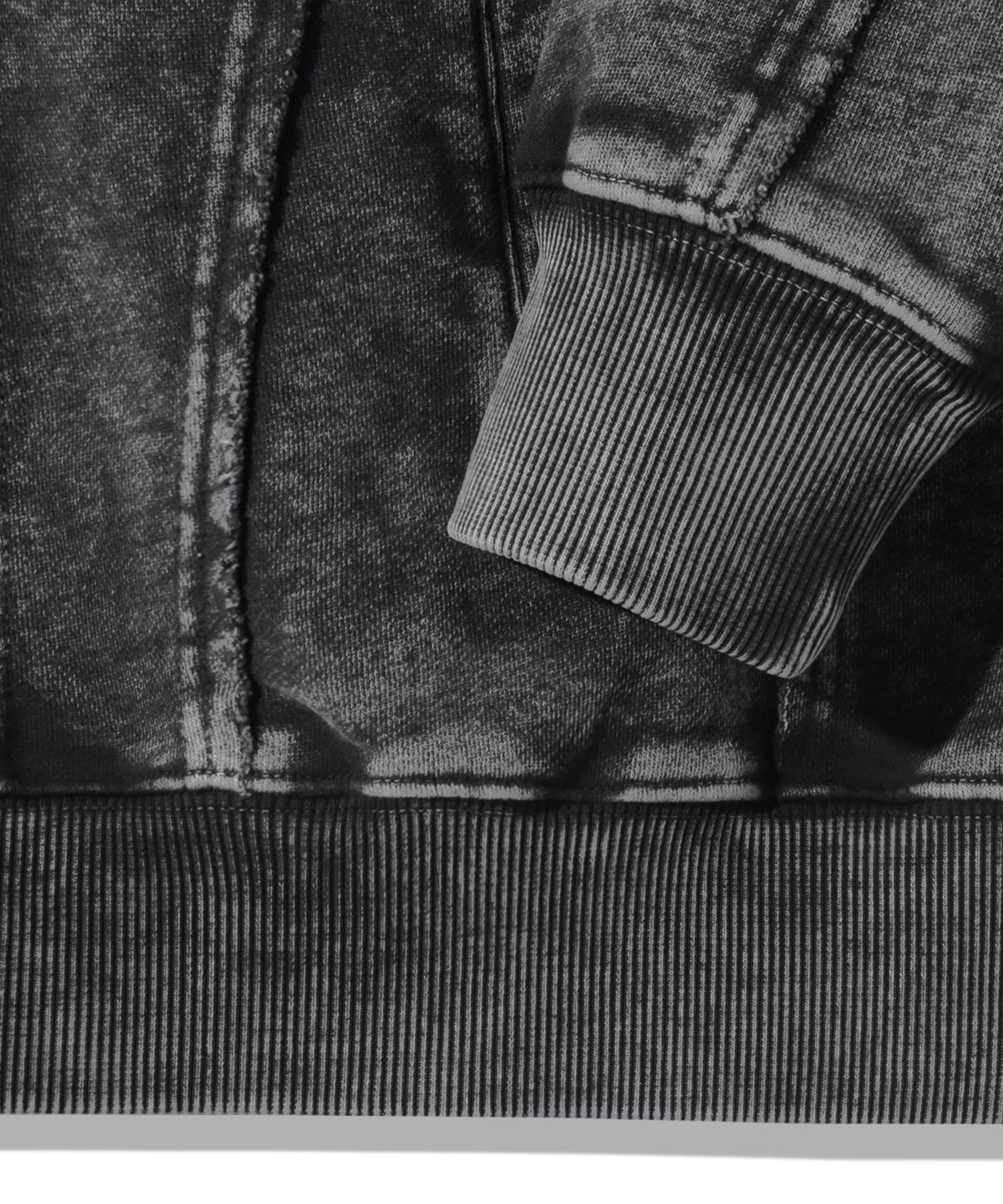 MUSINSA | TRILLION Overfit Destroyed Pigment Hooded Zip-Up