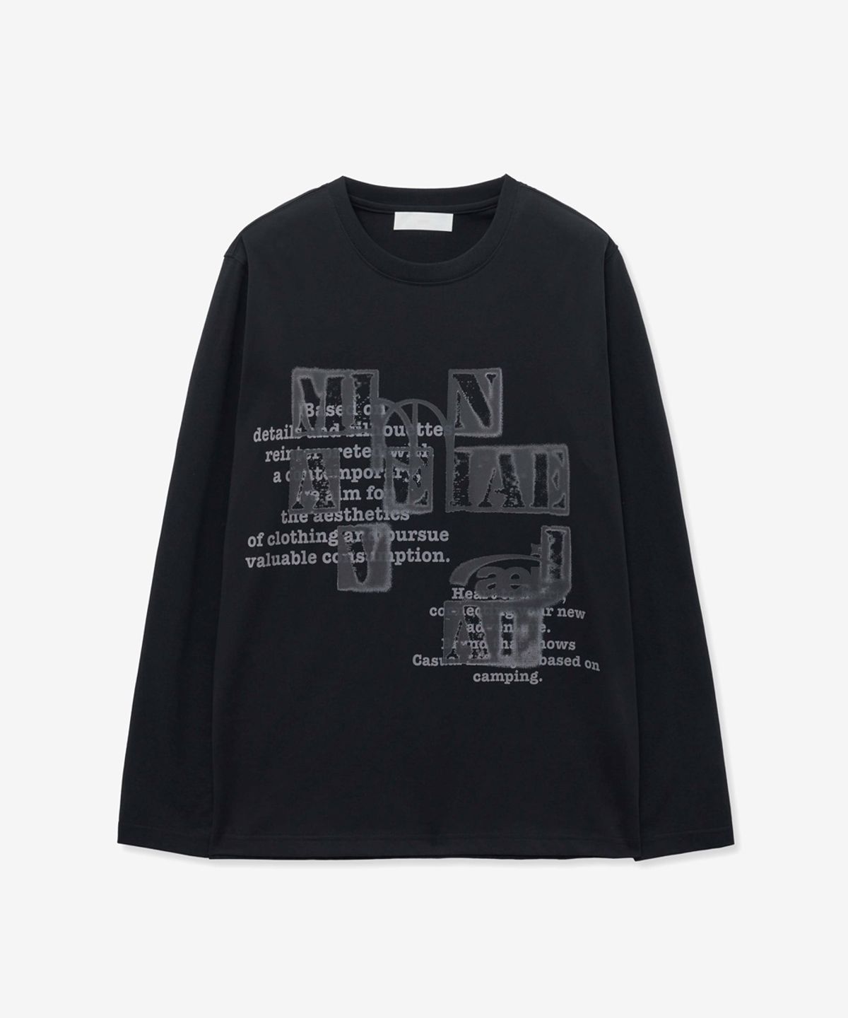 미나브(MINAV) 코퍼럴 레터카드 티셔츠 [블랙]