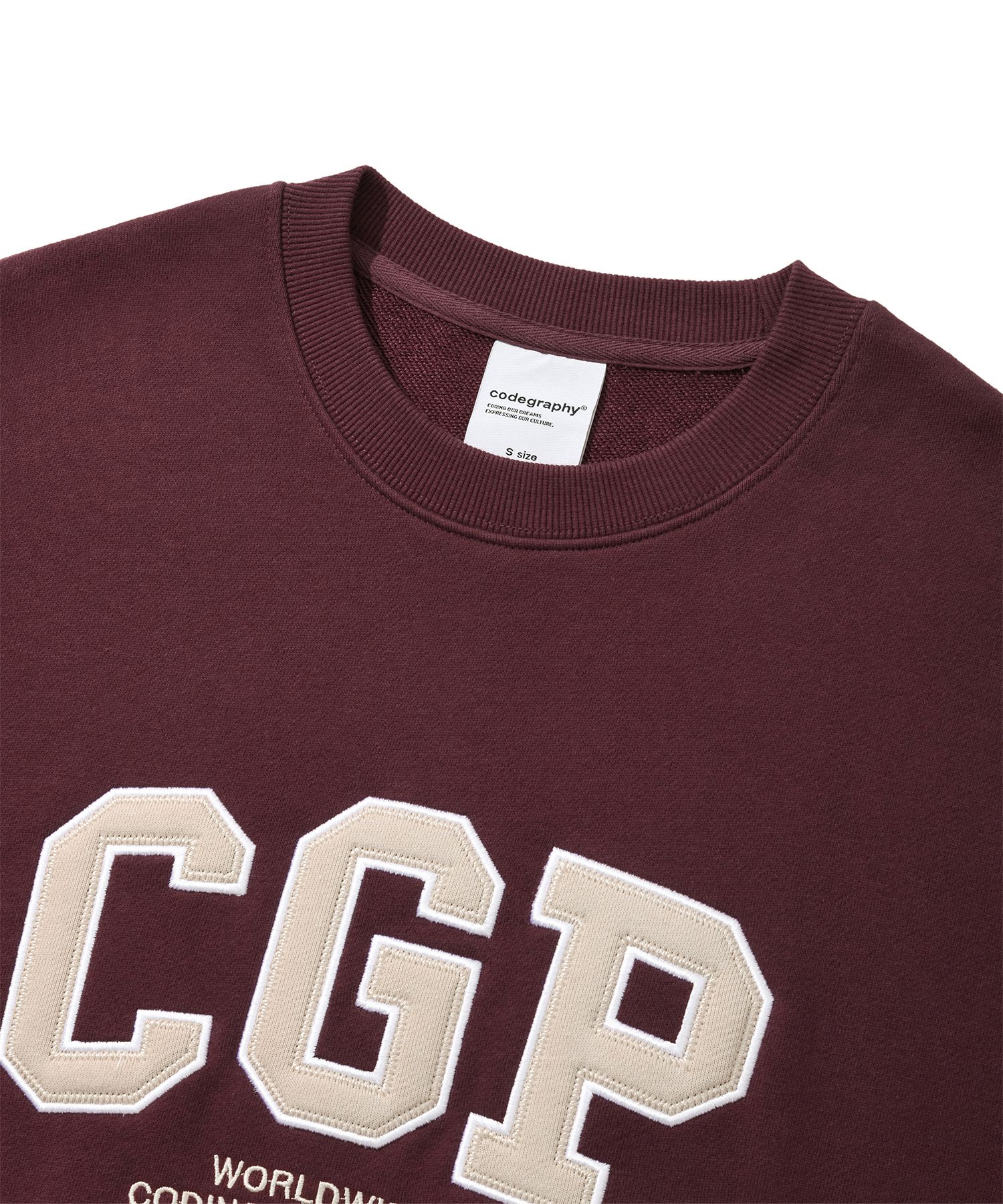 【 codegraphy 】CGP ARCH LOGO MAN TO MAN MUSINSA | Codegraphy CGP Arch Logo Man to Man_Burgundy