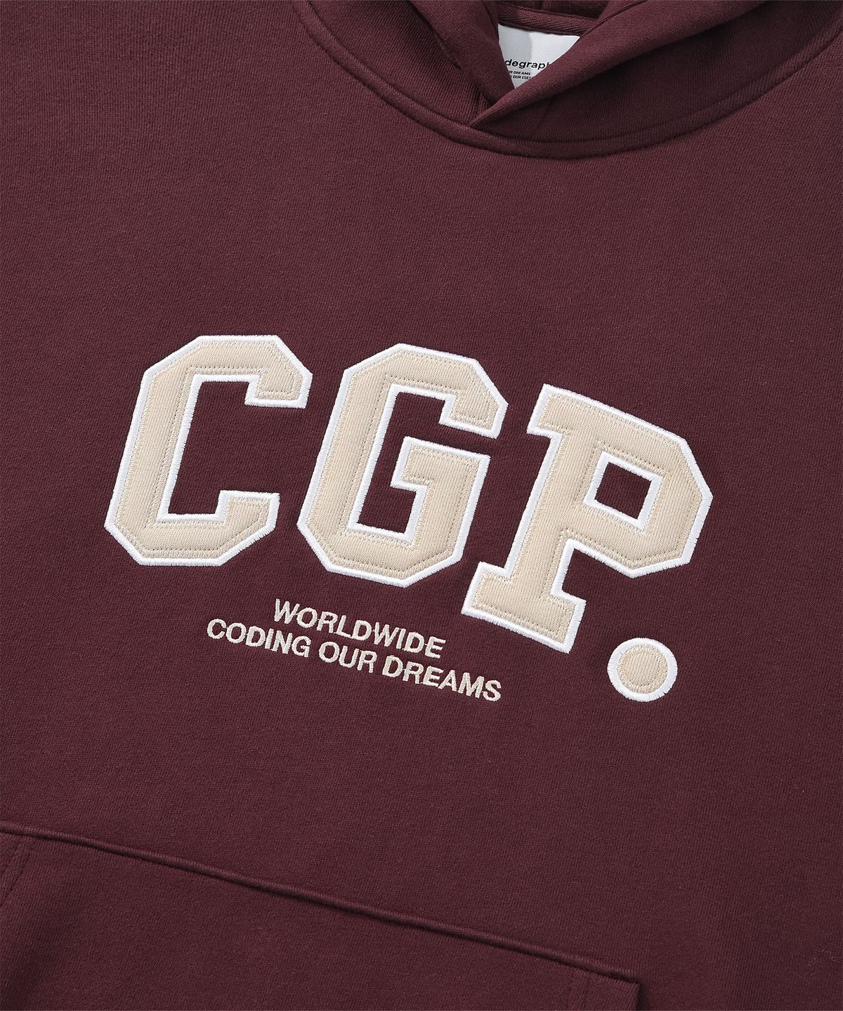코드그라피(CGP) CGP 아치 로고 후드티_버건디