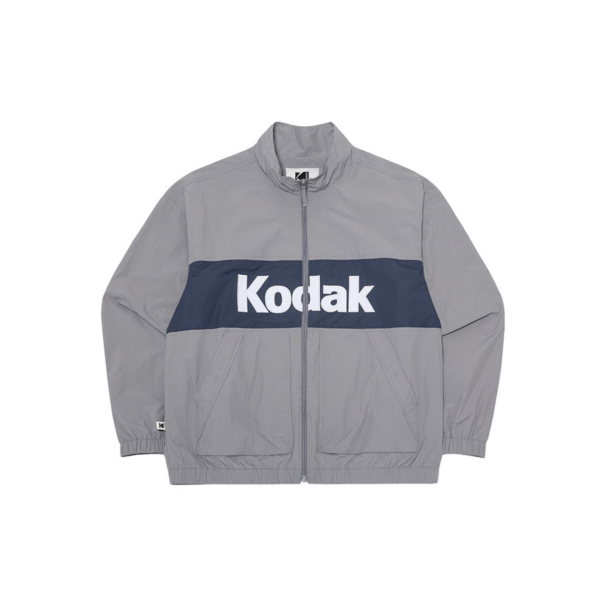코닥(KODAK) 컬러블럭 우븐 빅로고 안감 자켓 GREY