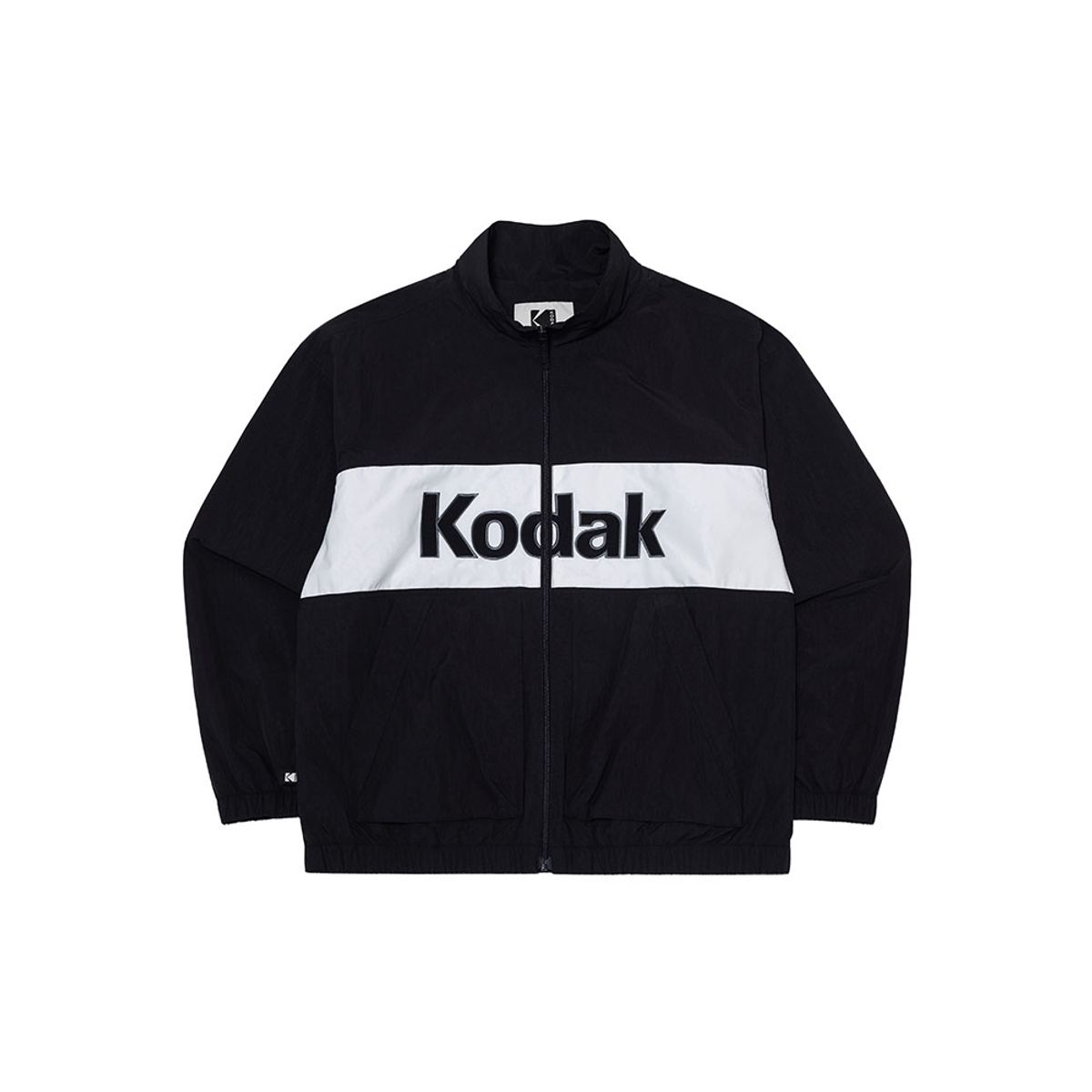 코닥(KODAK) 컬러블럭 우븐 빅로고 안감 자켓 BLACK