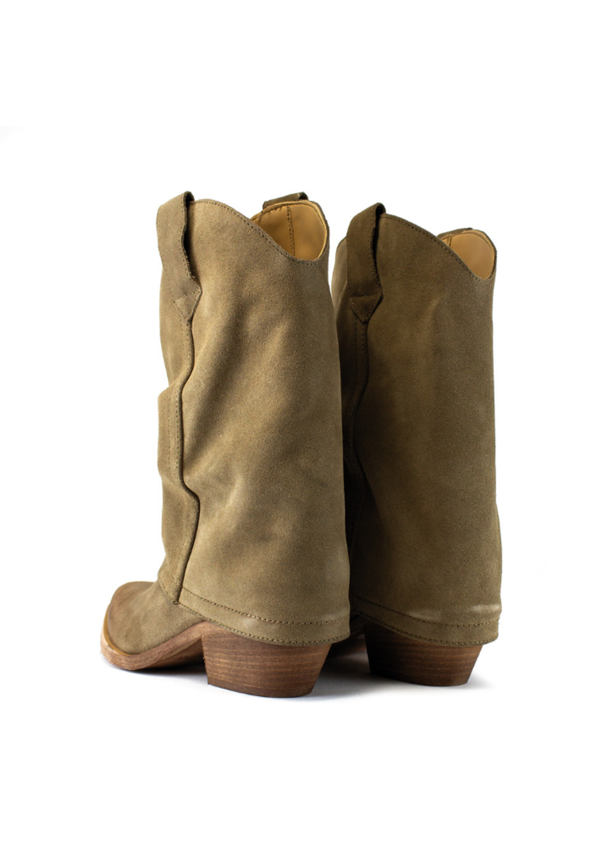 테미칼자투레(TEMY CALZATURE) 706 Fold Half Boots - Taupe Beige/Black