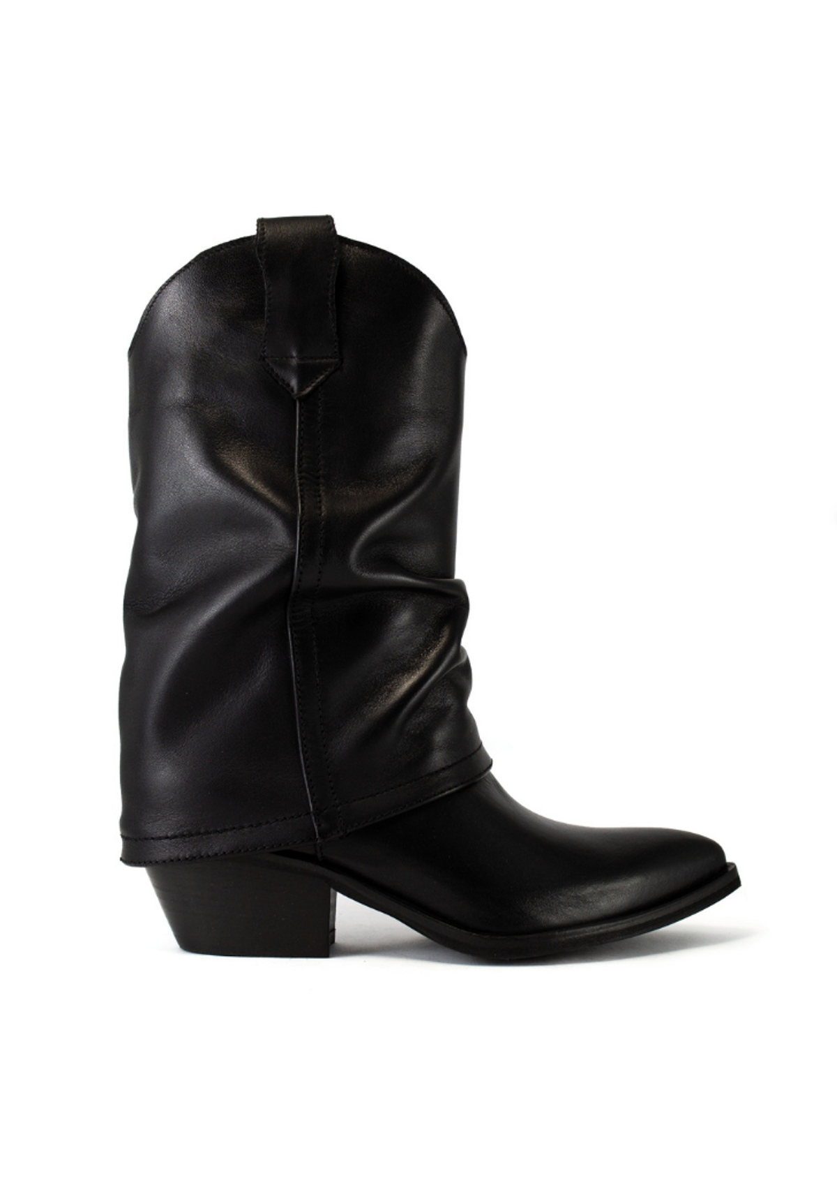 테미칼자투레(TEMY CALZATURE) 706 Fold Half Boots - Taupe Beige/Black