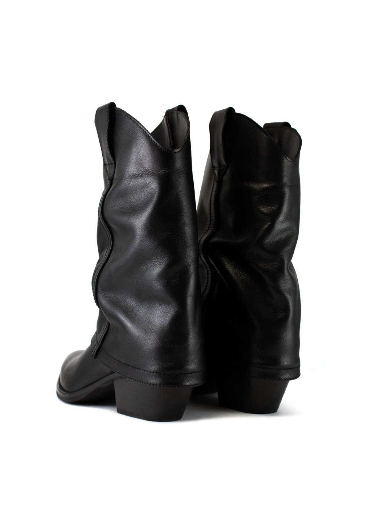 테미칼자투레(TEMY CALZATURE) 706 Fold Half Boots - Taupe Beige/Black