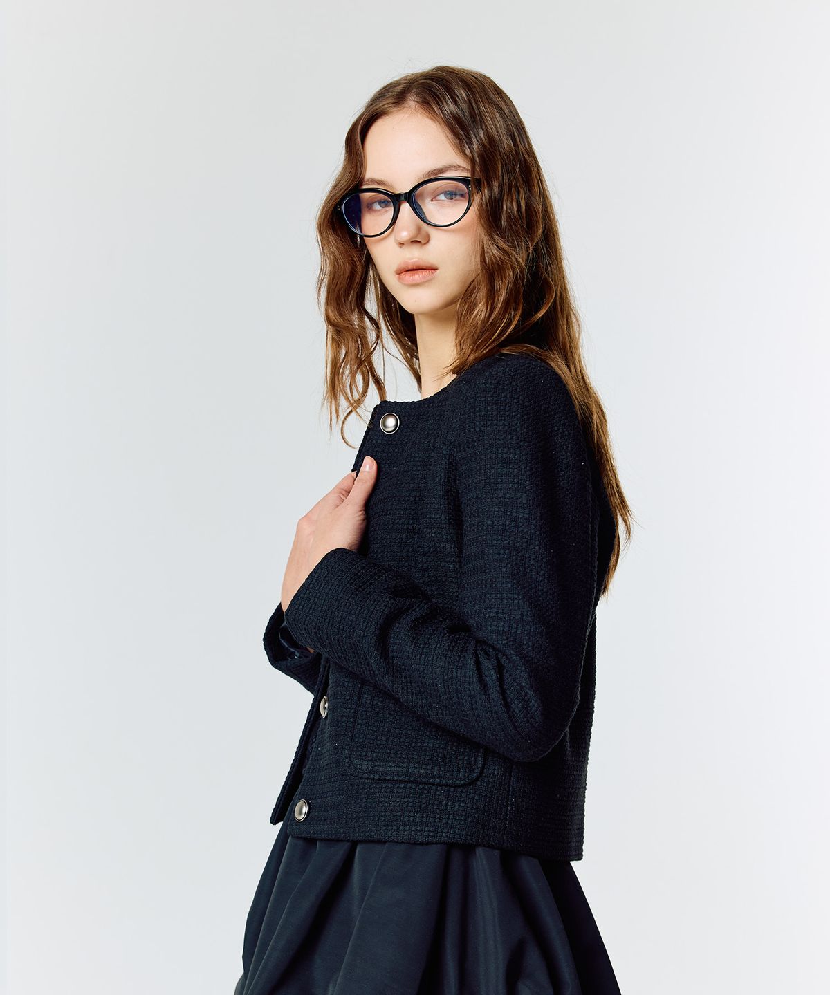 라티젠(LARTIGENT) L15 TWEED JACKET(BLACK)