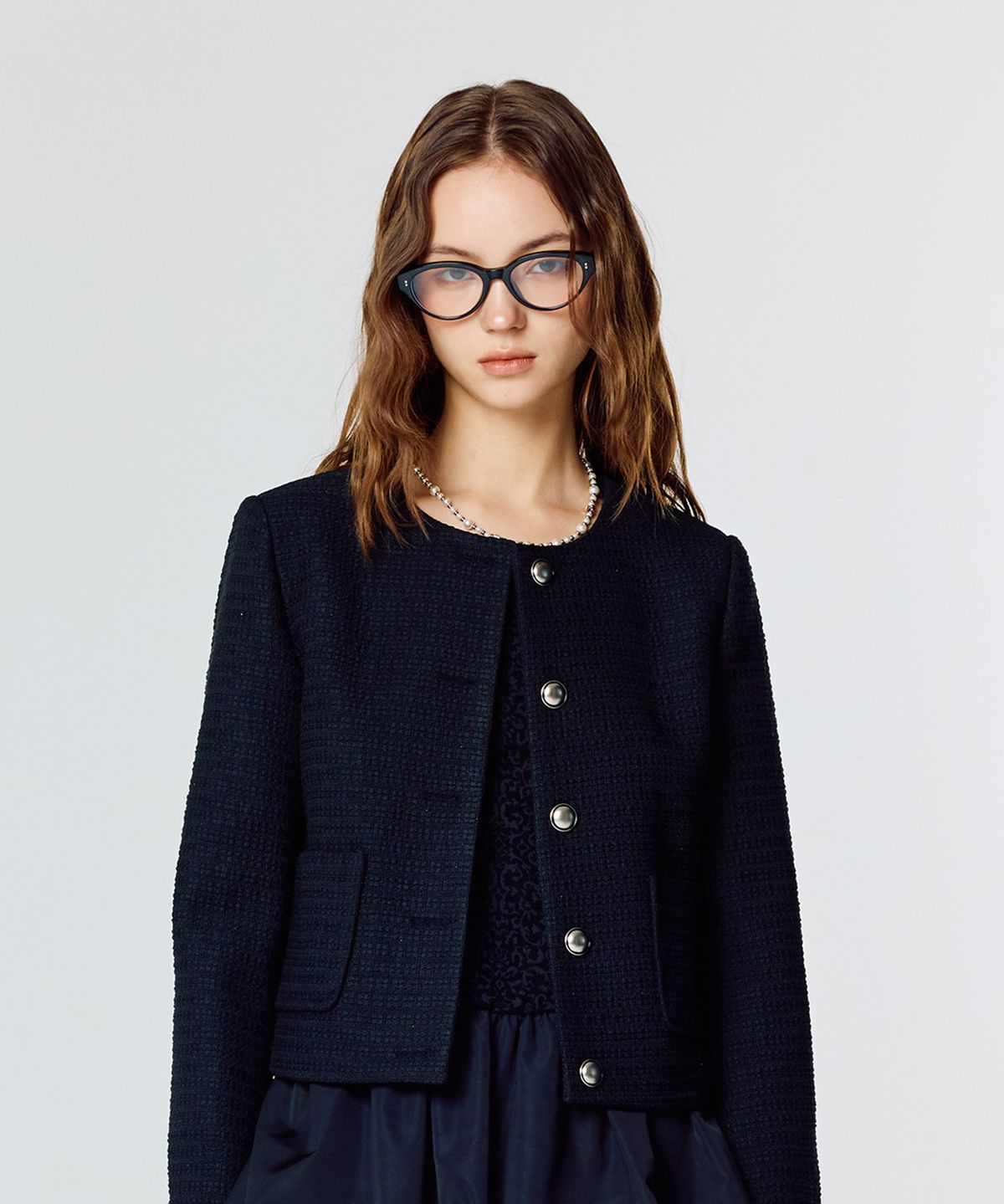 라티젠(LARTIGENT) L15 TWEED JACKET(BLACK)