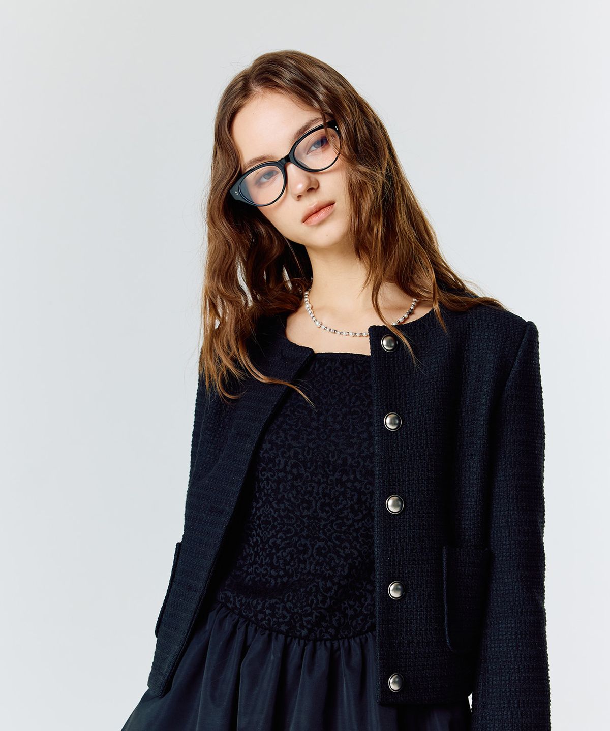 라티젠(LARTIGENT) L15 TWEED JACKET(BLACK)