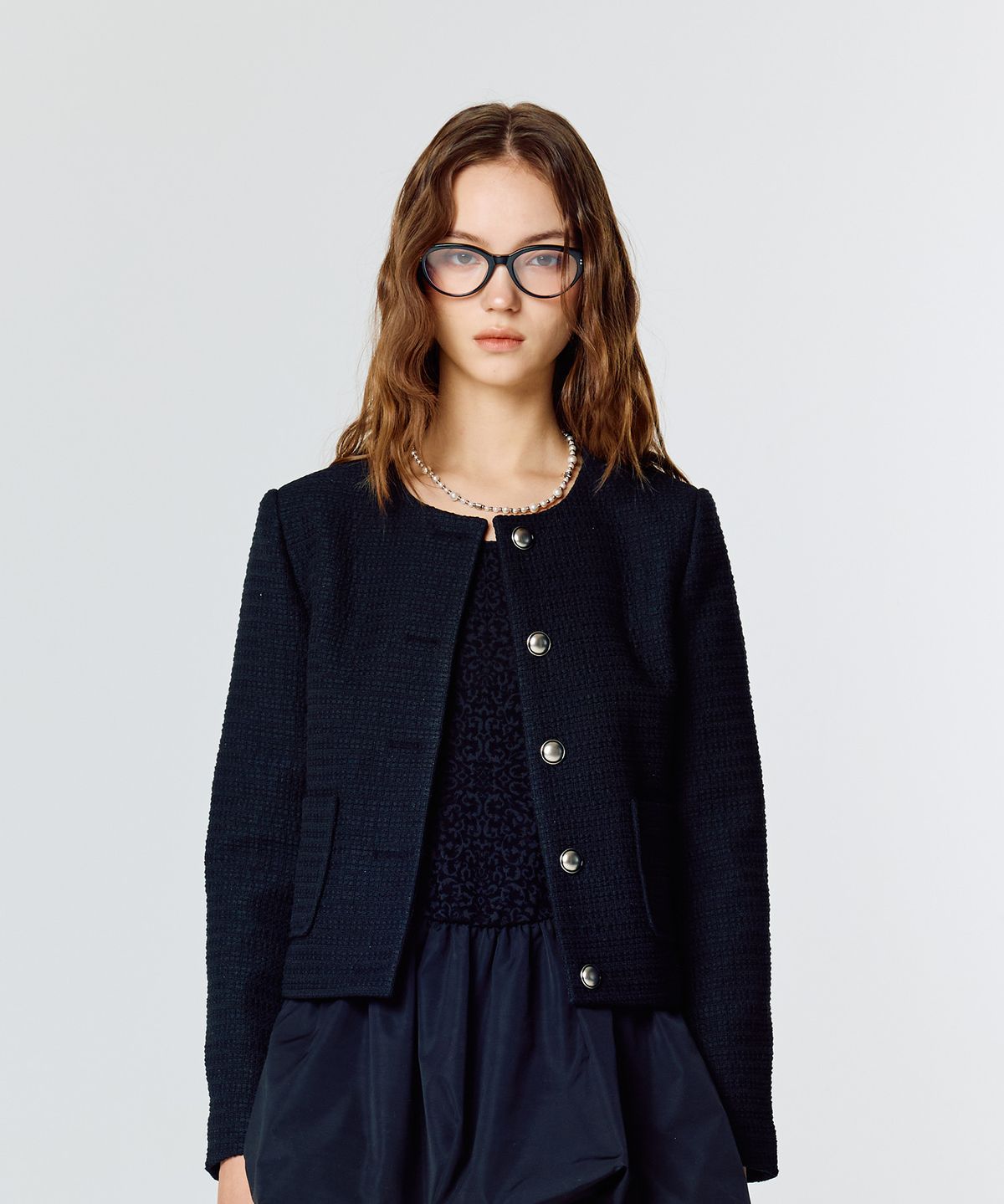 라티젠(LARTIGENT) L15 TWEED JACKET(BLACK)