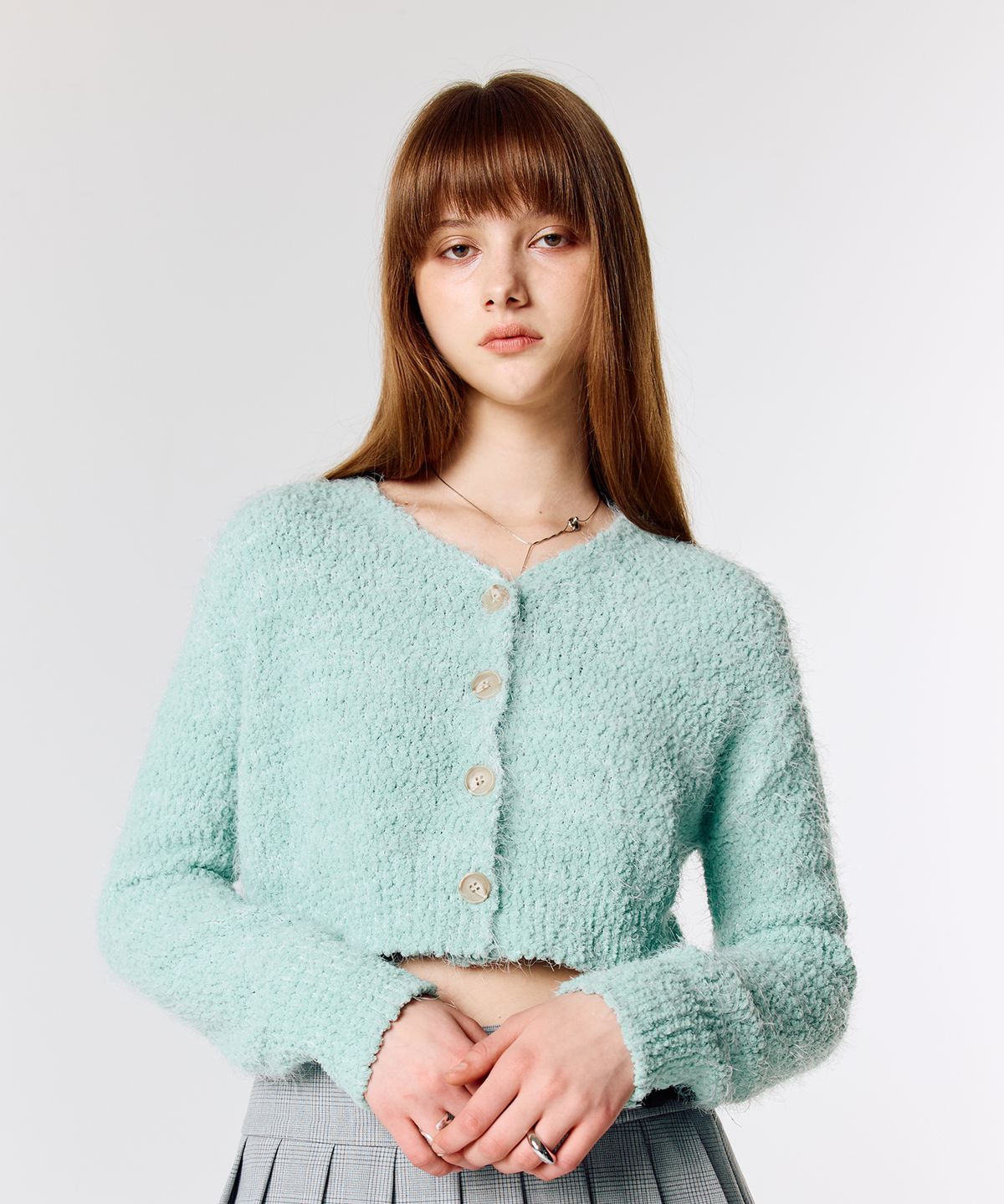라티젠(LARTIGENT) L15 POPCORN CARDIGAN(MINT)