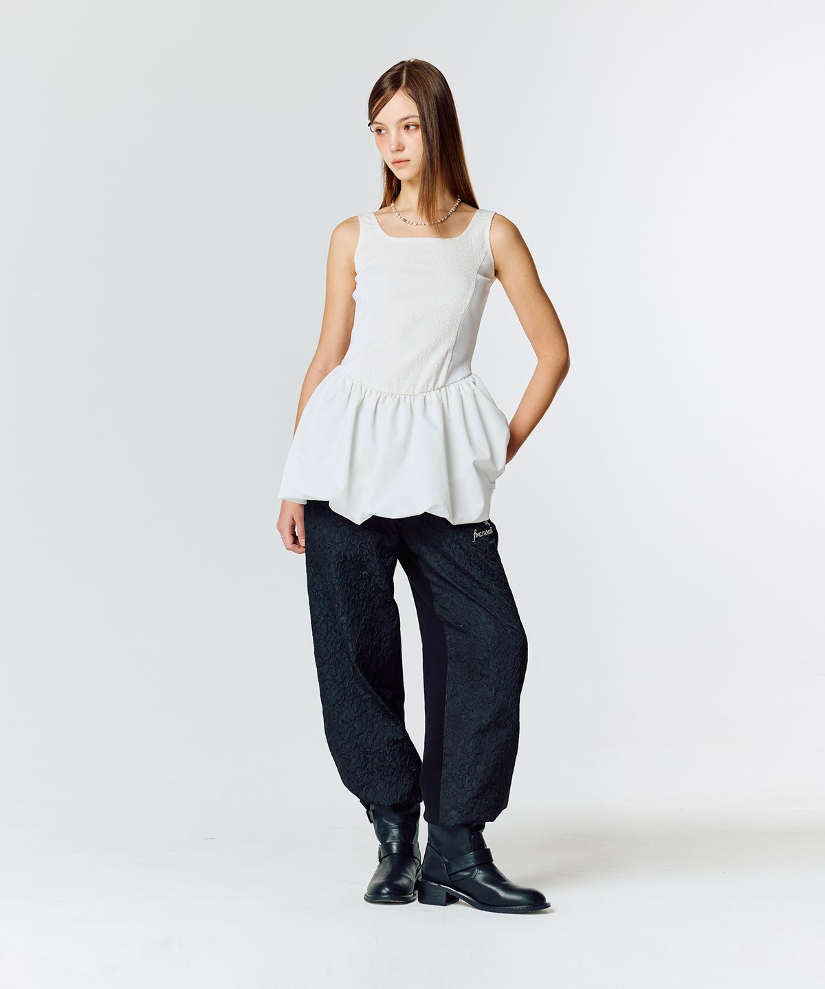 라티젠(LARTIGENT) L15 BALLOON ONE-PIECE(WHITE)