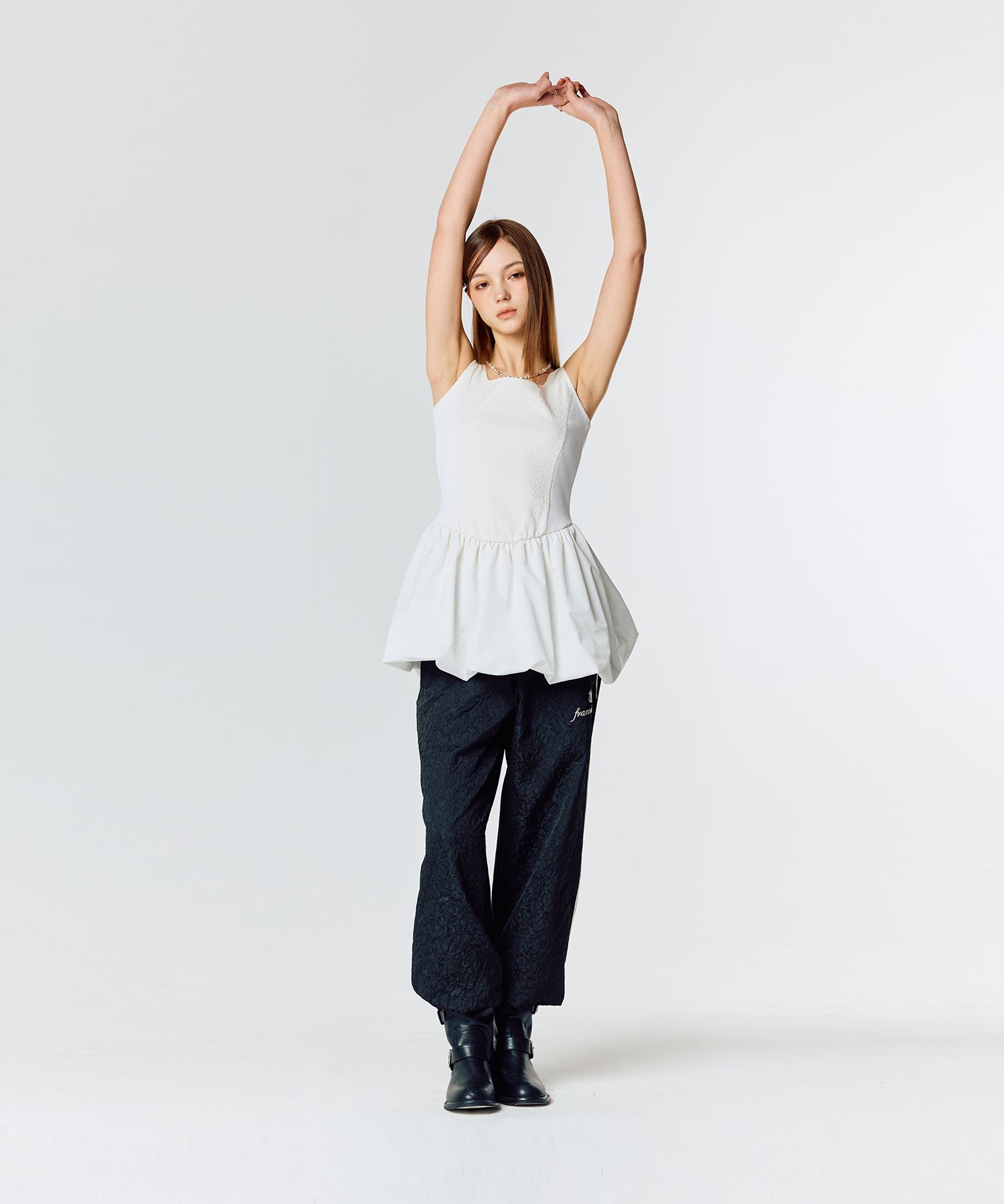 MUSINSA | LARTIGENT L15 BALLOON ONE-PIECE(BLACK)