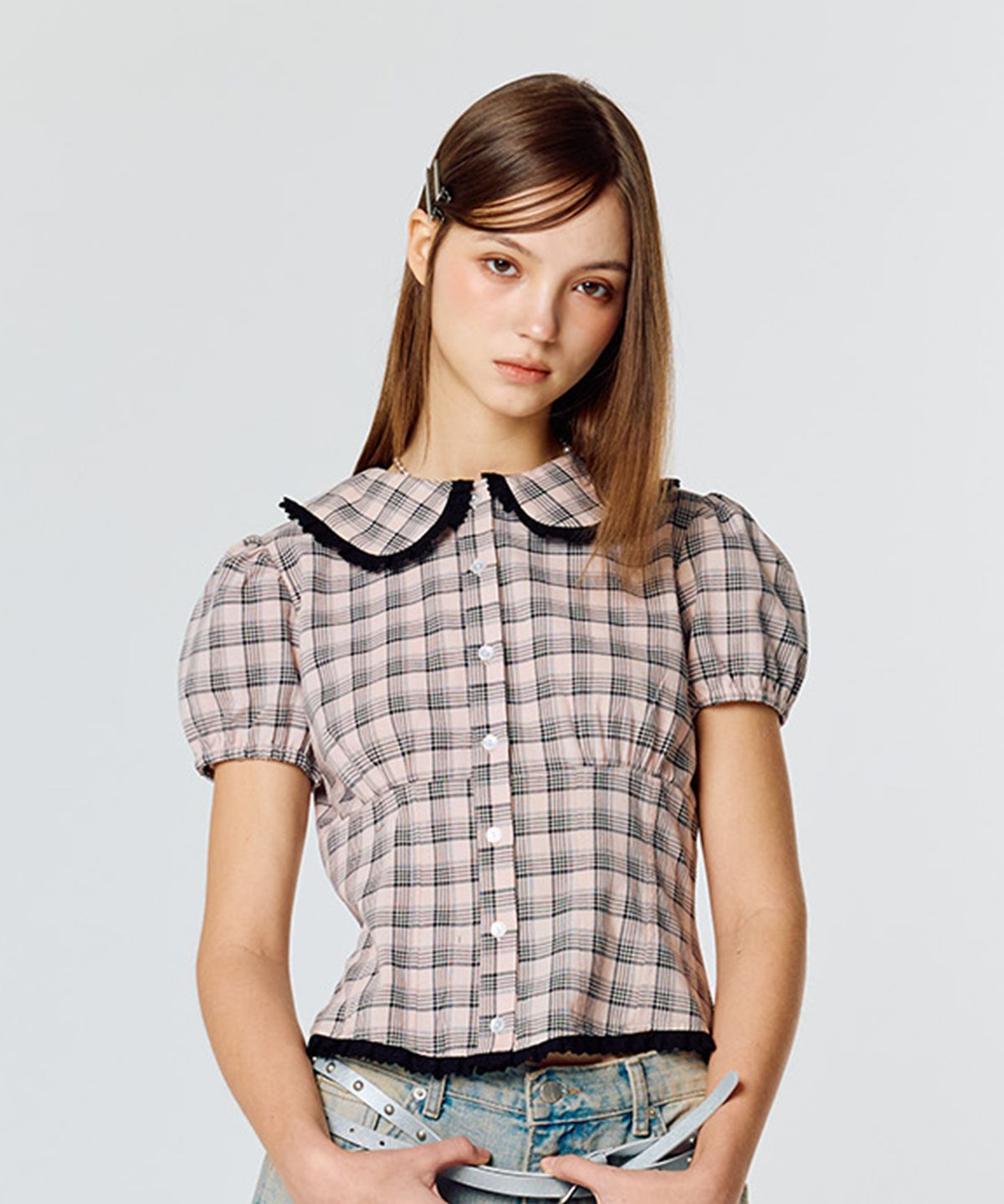 라티젠(LARTIGENT) L15 CHECK PUFF SHIRT(PINK) - 사이즈 & 후기 | 무신사
