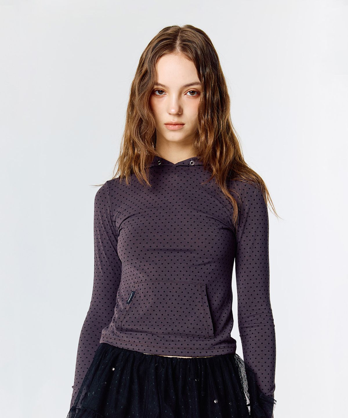 라티젠(LARTIGENT) L15 SLIM LONG HOOD TEE(DARK BROWN)