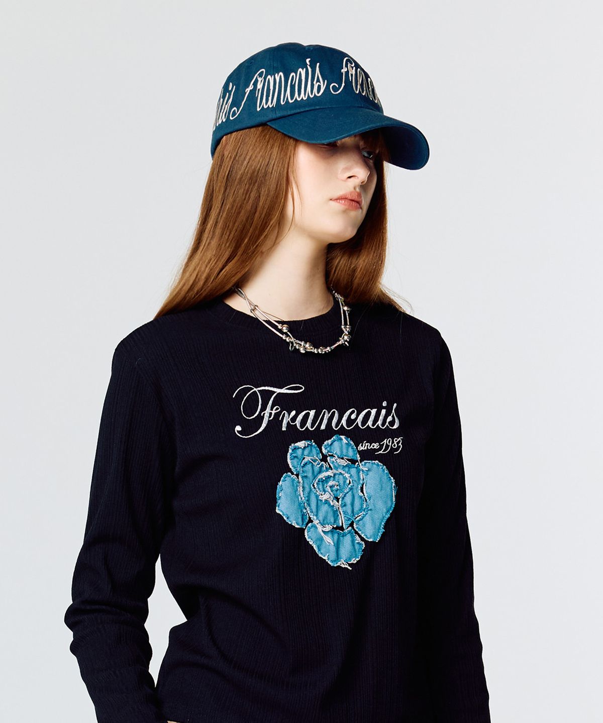 라티젠(LARTIGENT) L15 ROSE PATCH T-SHIRT(BLACK)