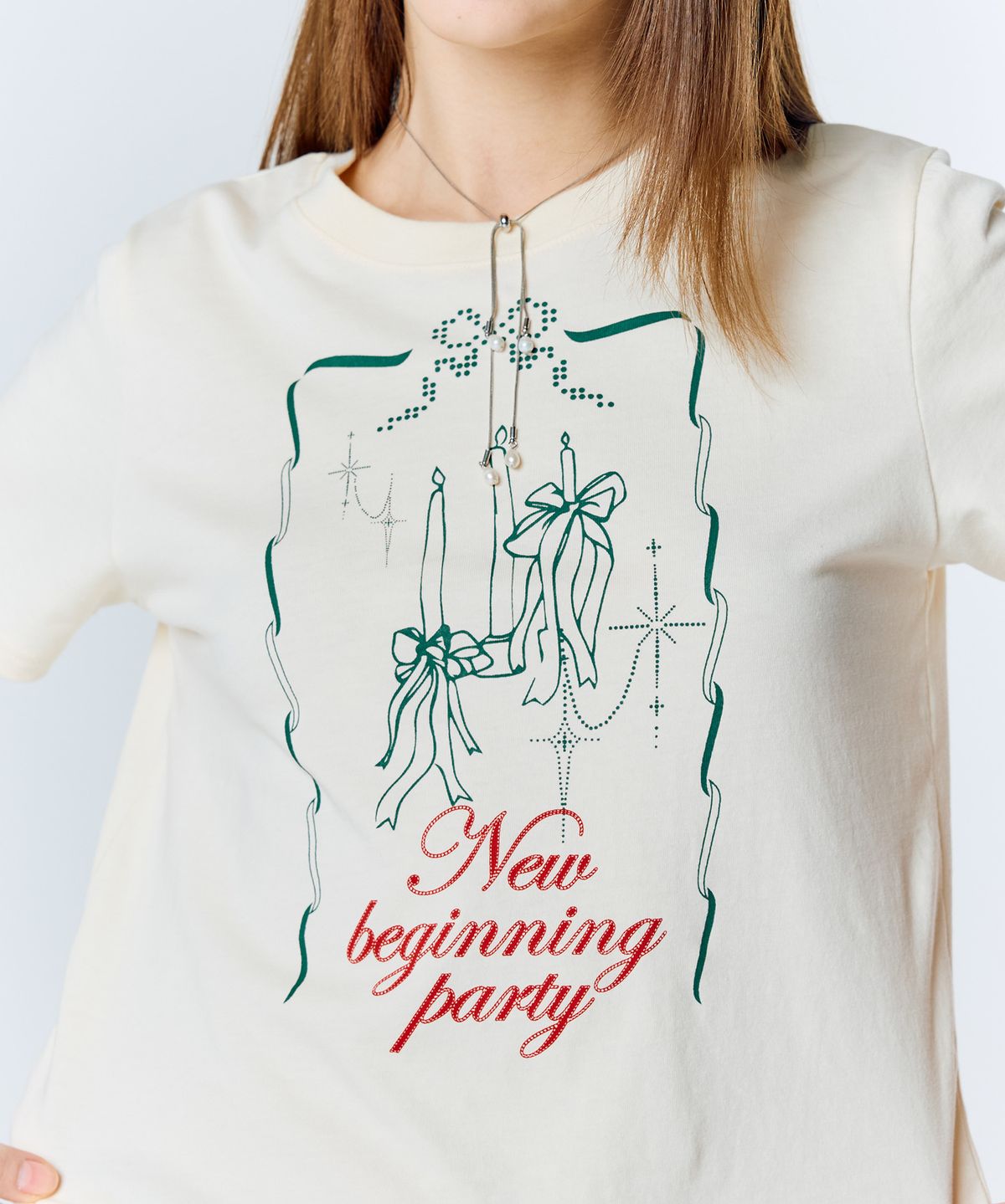 라티젠(LARTIGENT) L15 PARTY INVITATION T-SHIRT(CREAM)