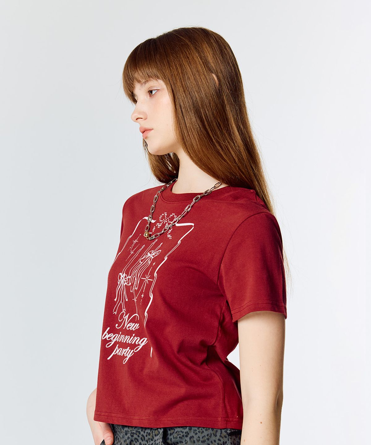 라티젠(LARTIGENT) L15 PARTY INVITATION T-SHIRT(WINE)