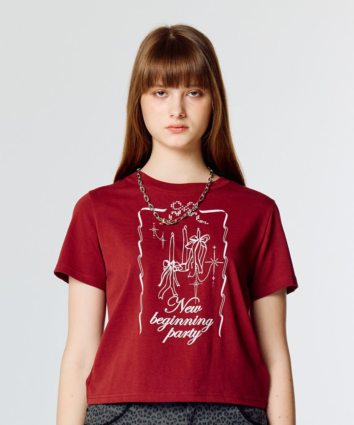 라티젠(LARTIGENT) L15 PARTY INVITATION T-SHIRT(WINE)
