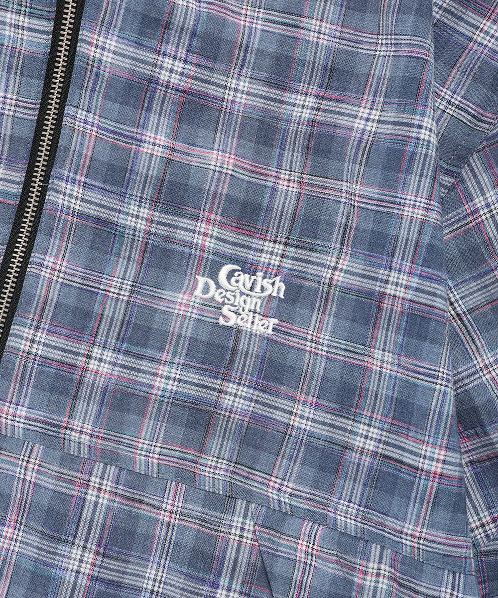 MUSINSA | CAVISH HOODED CHECK WIND BREAKER BLUE(CV2FSUB962A)