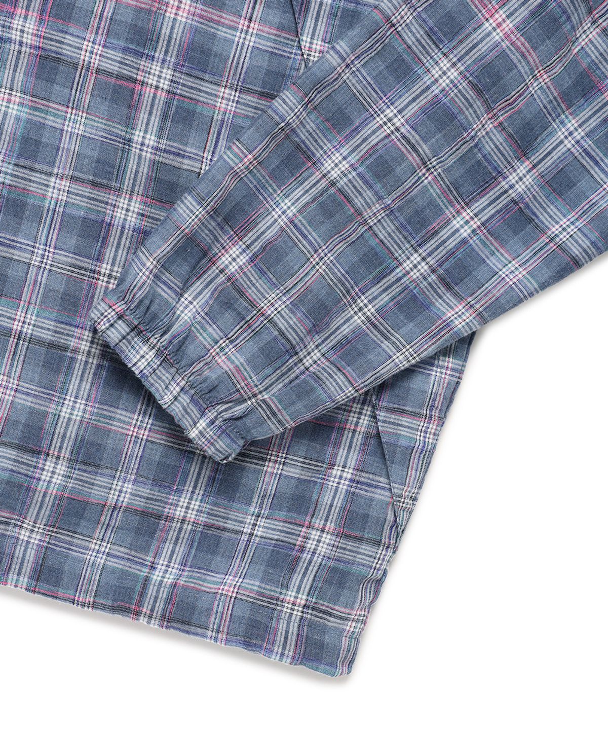 카비시(CAVISH) HOODED CHECK WIND BREAKER BLUE(CV2FSUB962A)