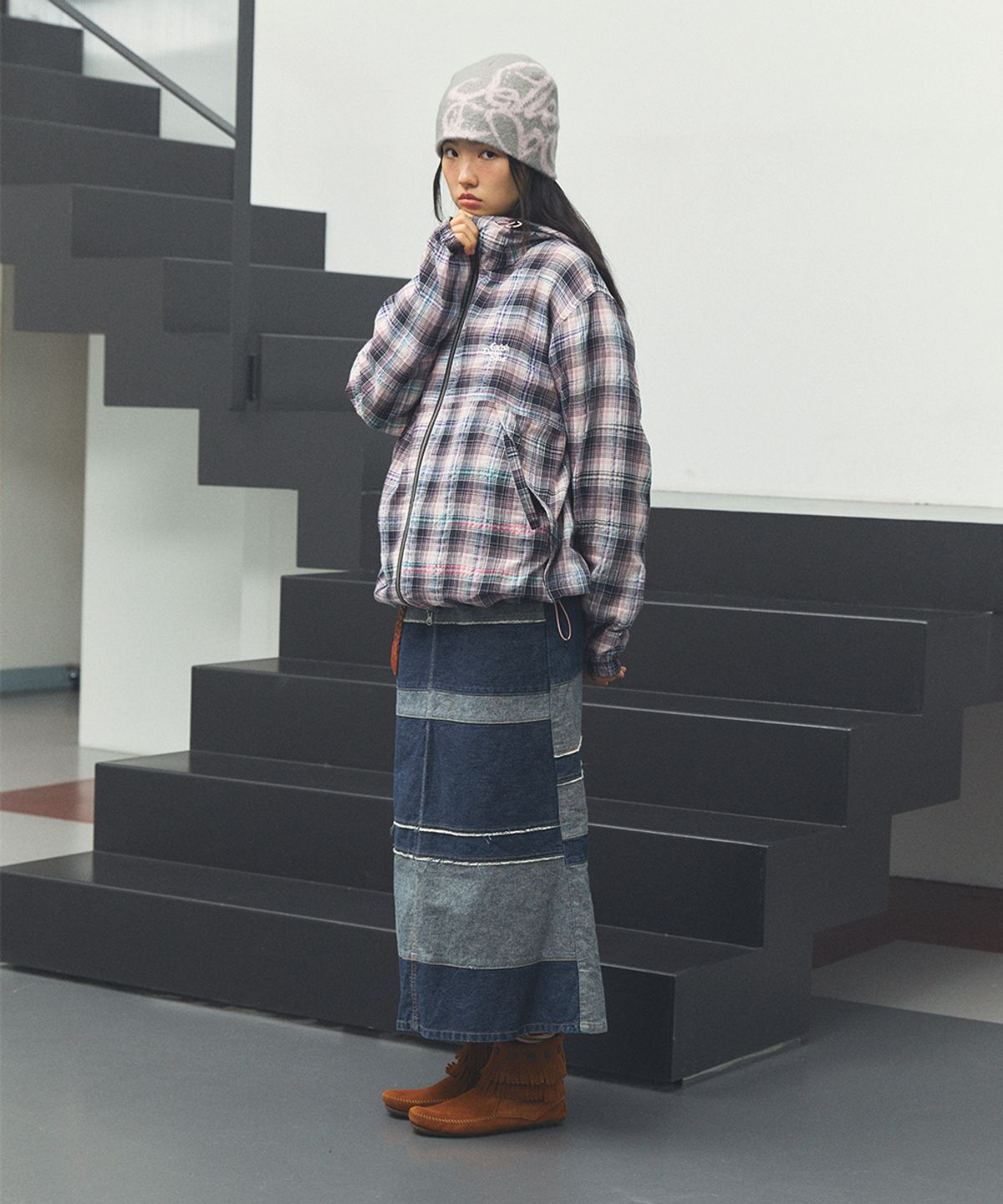 카비시(CAVISH) HOODED CHECK WIND BREAKER 6colors(CV2FSUB962A)