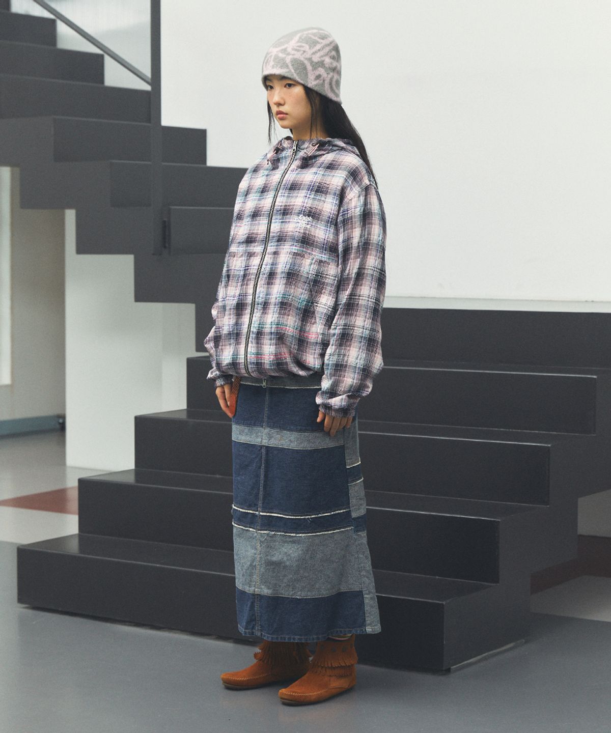 카비시(CAVISH) HOODED CHECK WIND BREAKER 6colors(CV2FSUB962A)