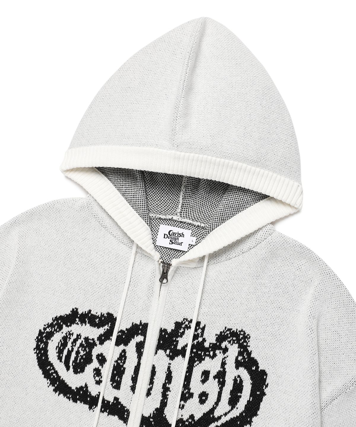 카비시(CAVISH) RUGGED KNIT ZIP UP HOODIE IVORY(CV2FSUK680A)