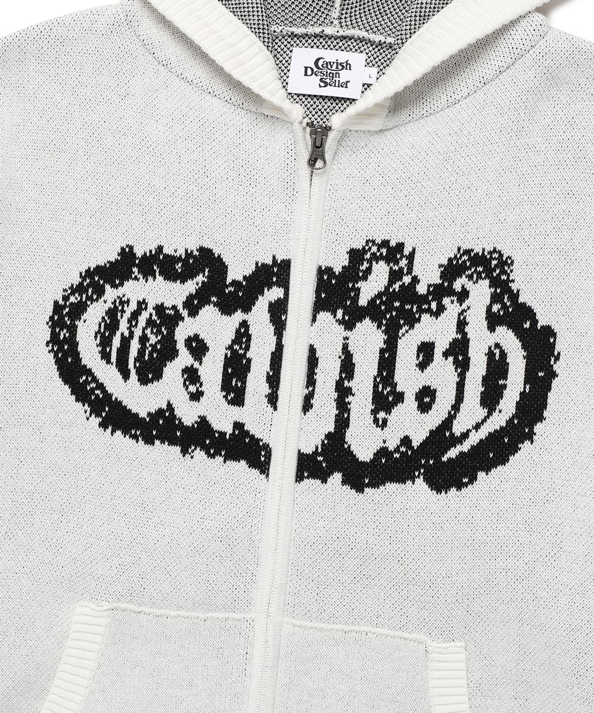 카비시(CAVISH) RUGGED KNIT ZIP UP HOODIE IVORY(CV2FSUK680A)