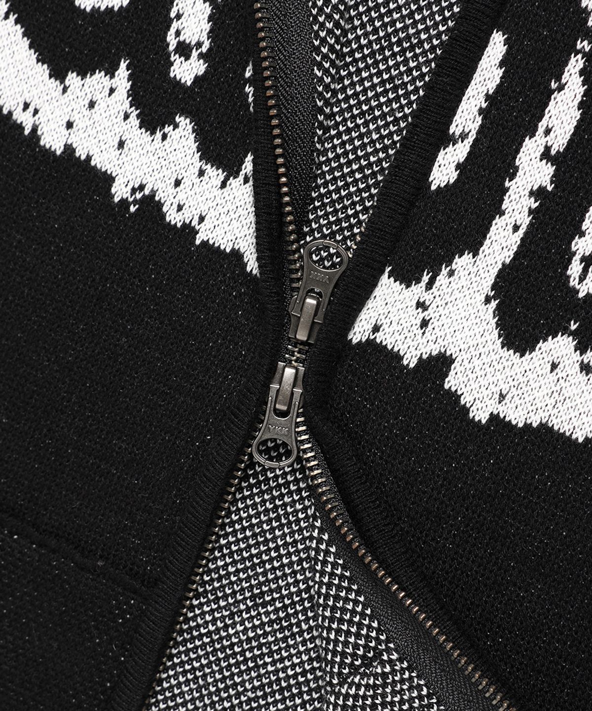 카비시(CAVISH) RUGGED KNIT ZIP UP HOODIE BLACK(CV2FSUK680A)