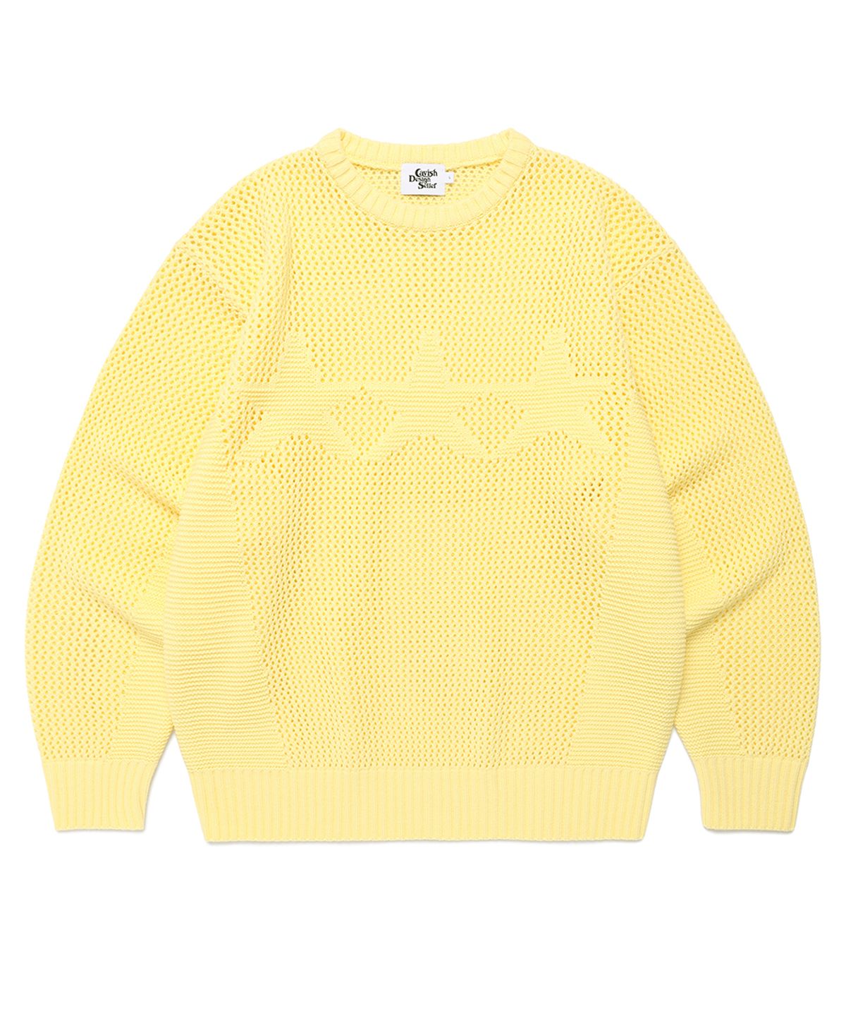 카비시(CAVISH) MESH STAR KNIT SWEATER YELLOW(CV2FSUK601A)