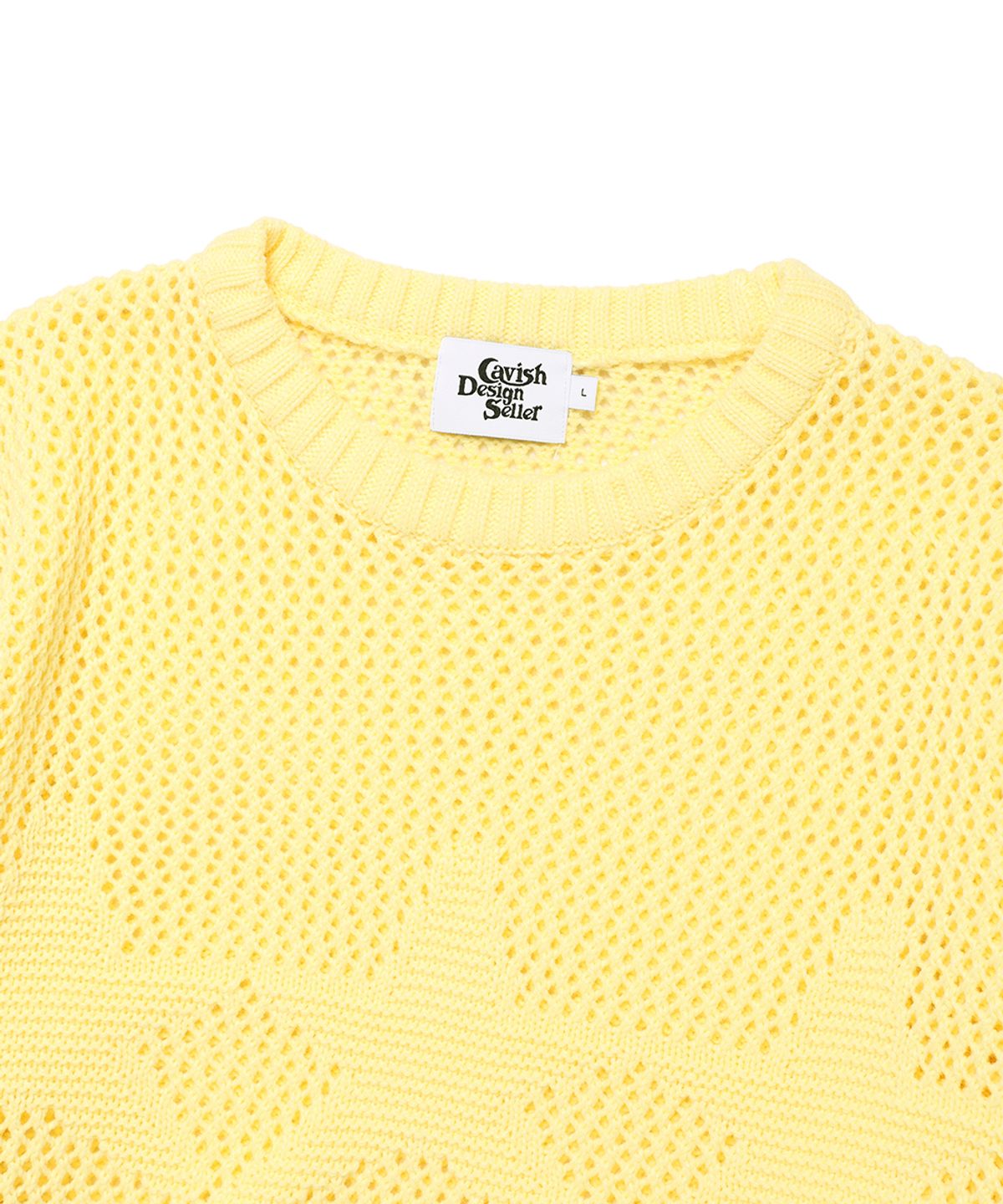 카비시(CAVISH) MESH STAR KNIT SWEATER YELLOW(CV2FSUK601A)
